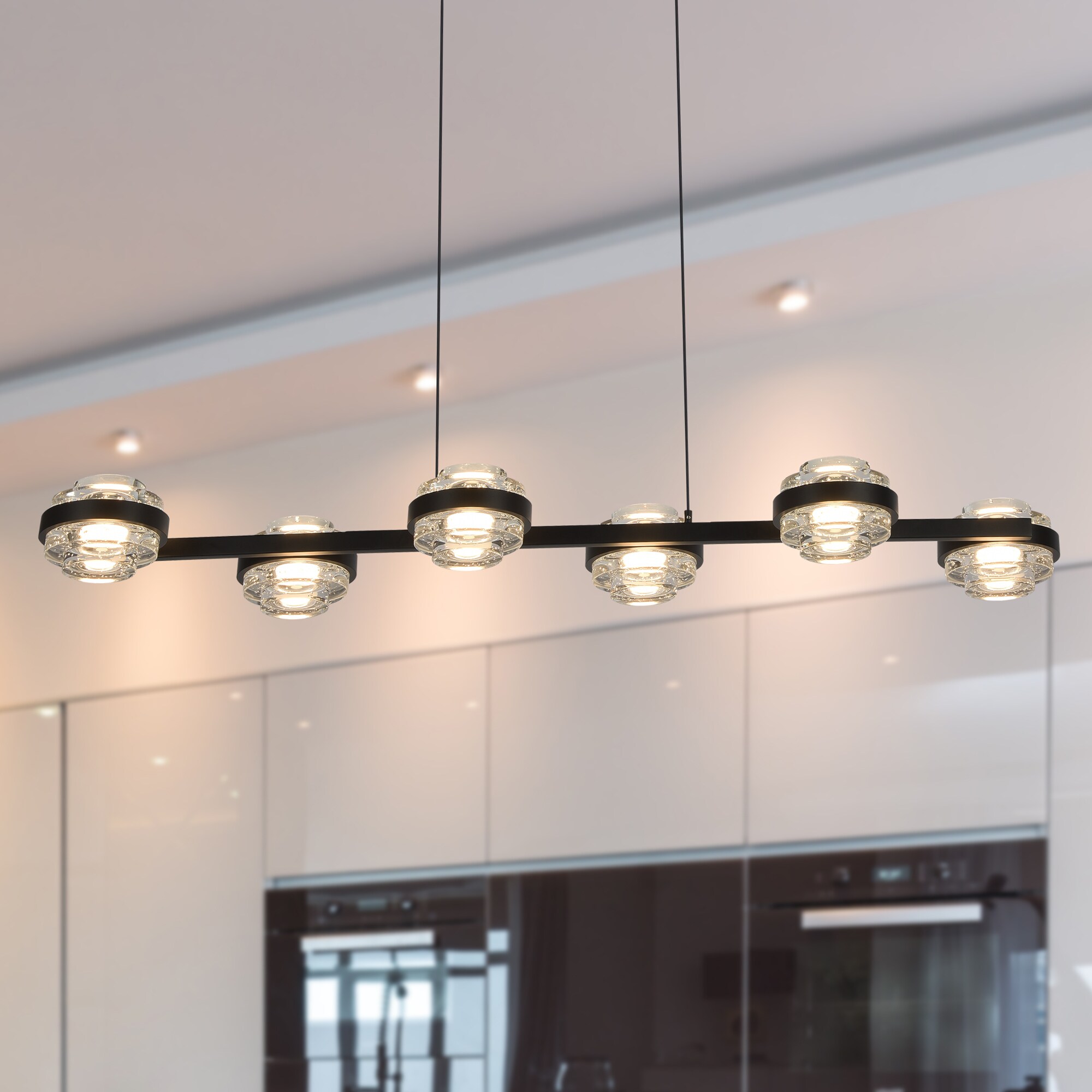 VONN Lighting VAC3LN336BL Milano 6-Light Black Modern/Contemporary LED Dry rated Chandelier