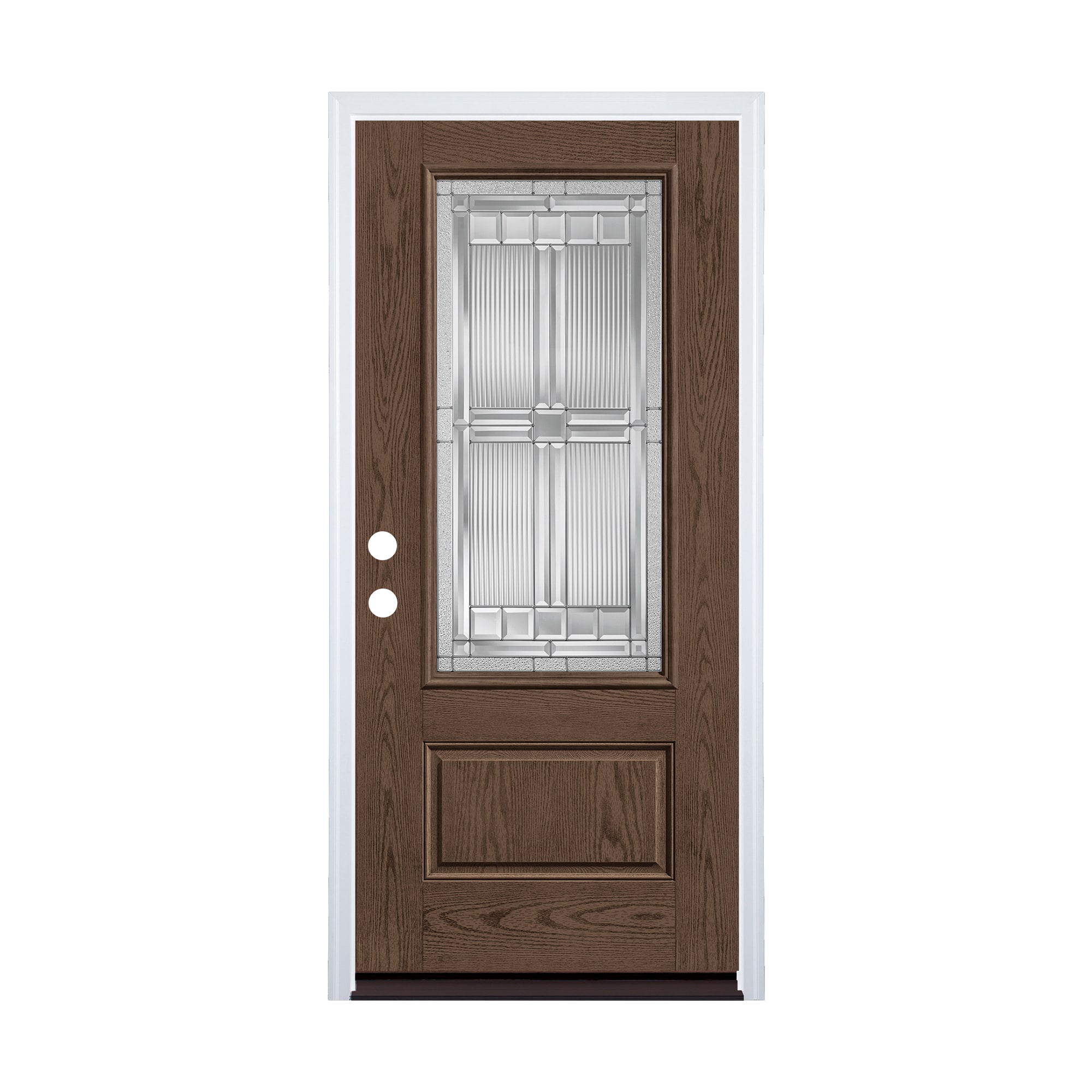 Therma-Tru SARATOGA 36-in x 80-in Fiberglass 3/4 Lite Prehung Front Door with Brickmould Insulating Core
