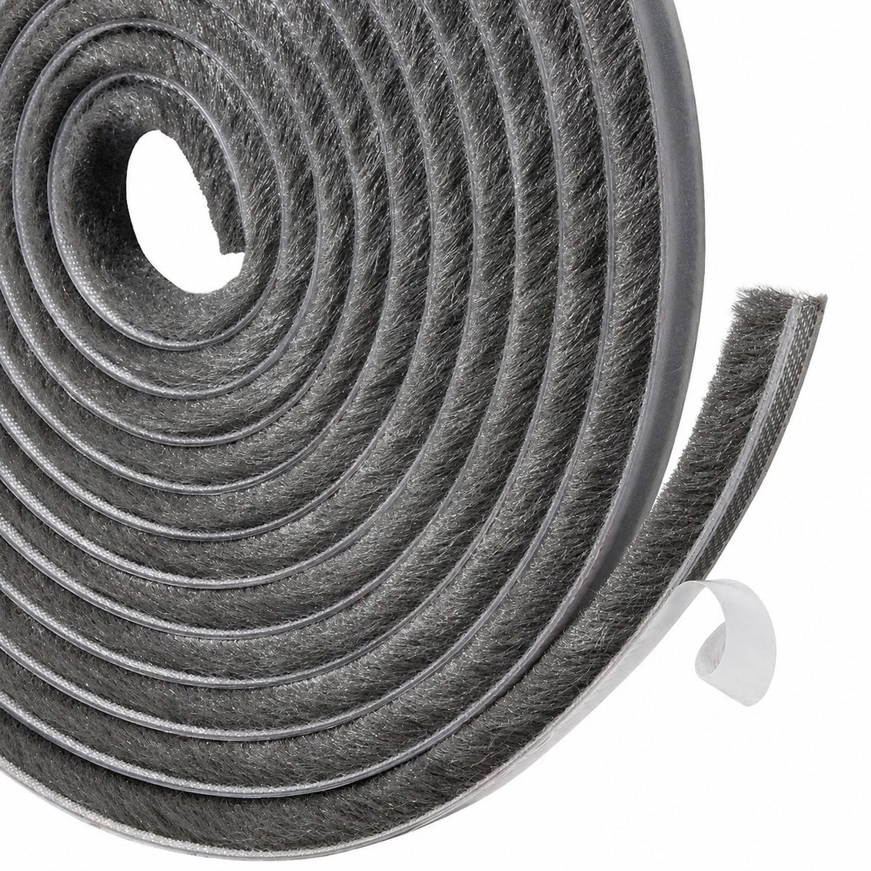 Aoibox  16 Ft Grey Felt Brush Weather Stripping Seal Self Adhesive Pile Strip for Doors and Window Frames