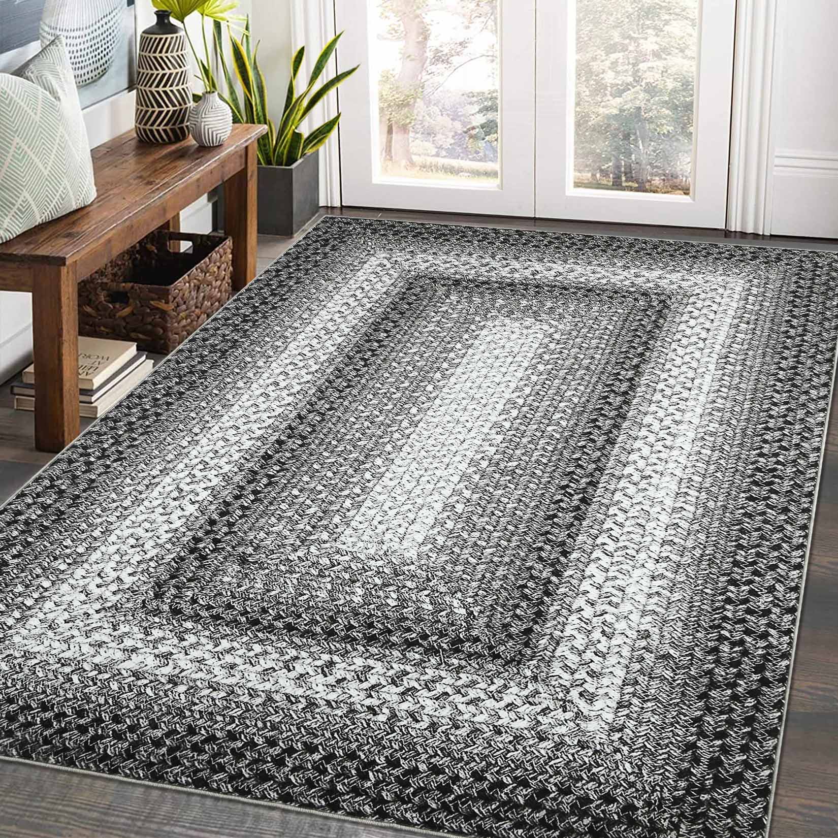 Garvee YXY-LO-PHO-104G4JSO 3 x 5 (ft) Loomed Polyester Gray Rectangular Indoor Ombre Mid-Century Modern Machine washable Area rug