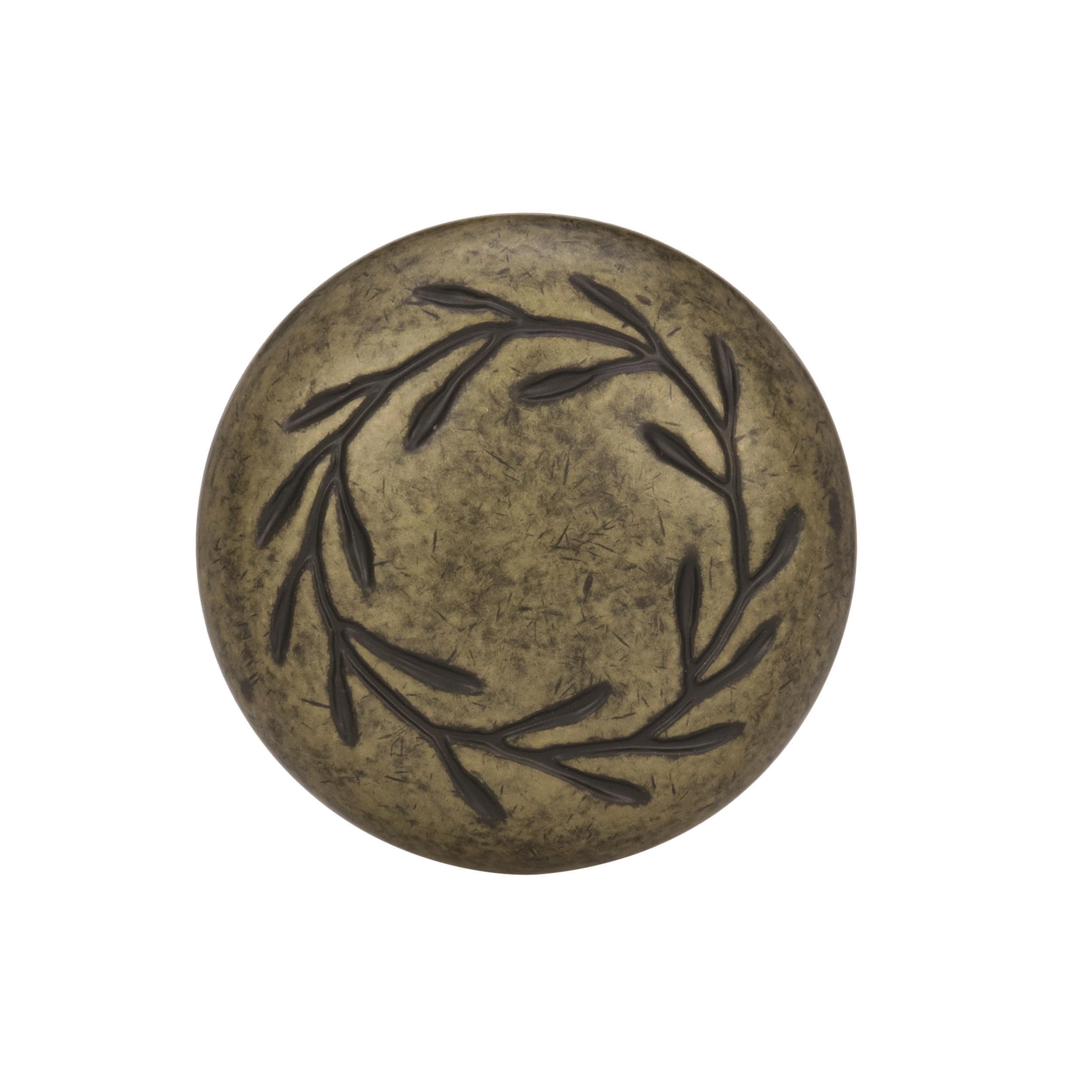 Amerock Inspirations Weathered Brass Round Transitional Cabinet Knob ...