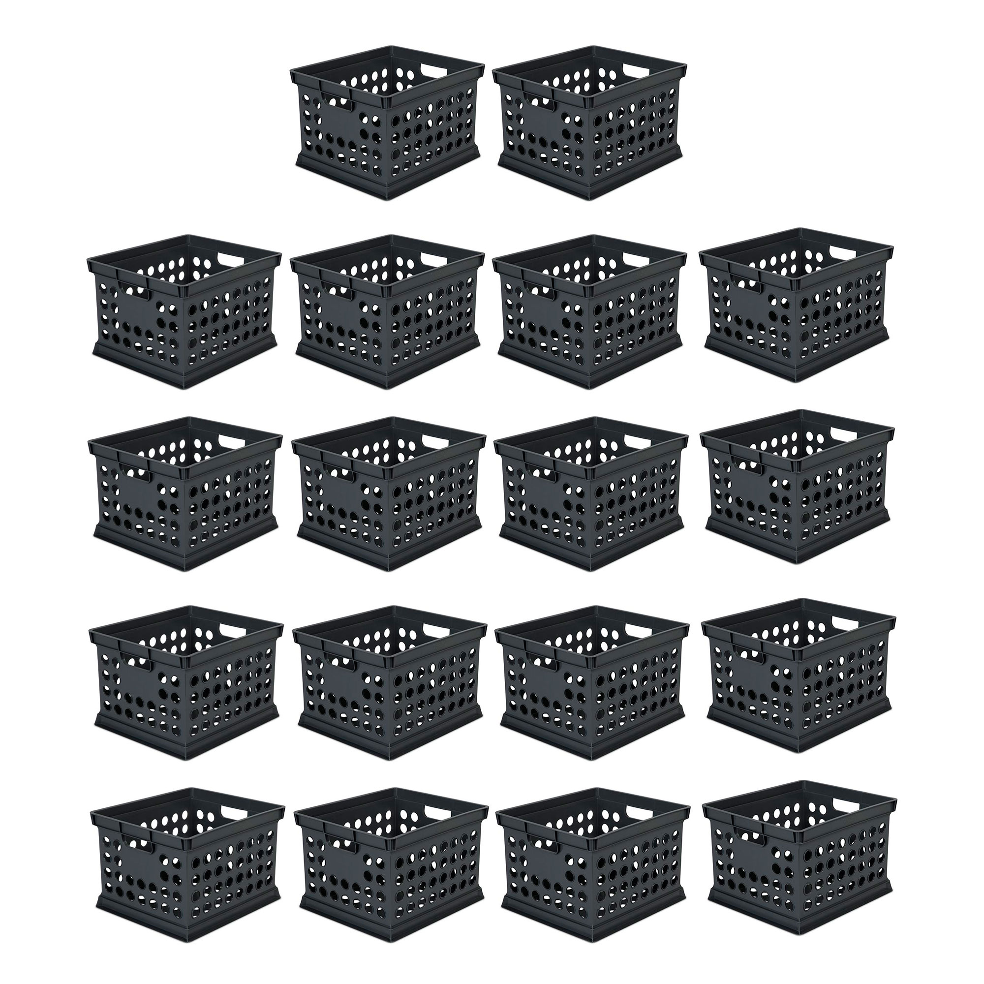 Sterilite 326811 18 -Pack ( 13.75-in W x 10.63-in H x 15.63-in D ) Black Plastic Stackable Bin