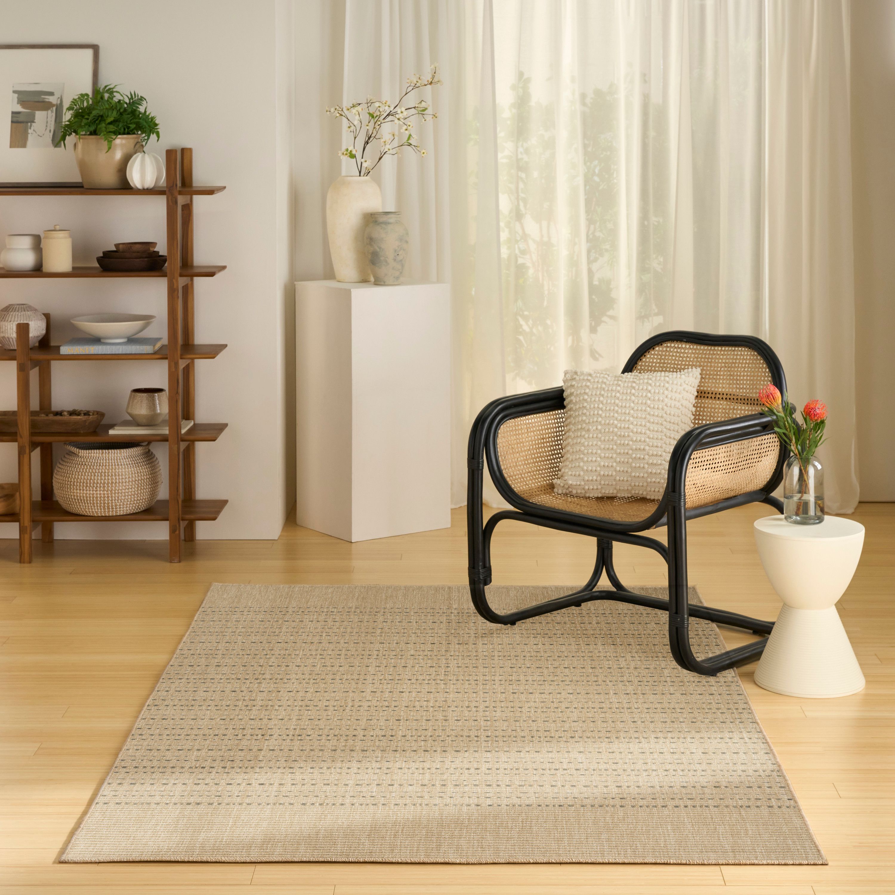 Nourison Tulum 4' x 6' Taupe Indoor/Outdoor Rug in the Rugs department ...