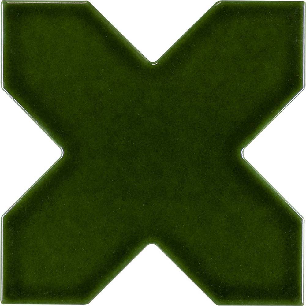 Apollo Tile MOR88VERCRA Siena Dark Green 6-in x 6-in Glossy Ceramic Stone Look Floor and Wall Tile (5.37-sq. ft/ Carton)