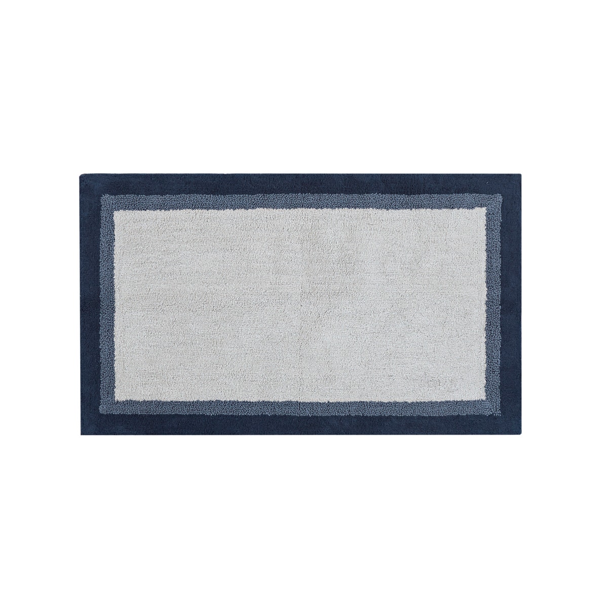 Misopily Cotton Tufted Bath Rug 27 in W x 45 in L Machine Washable Soft Absorbent Skid Resistant Quick Drying Neutral Border Design