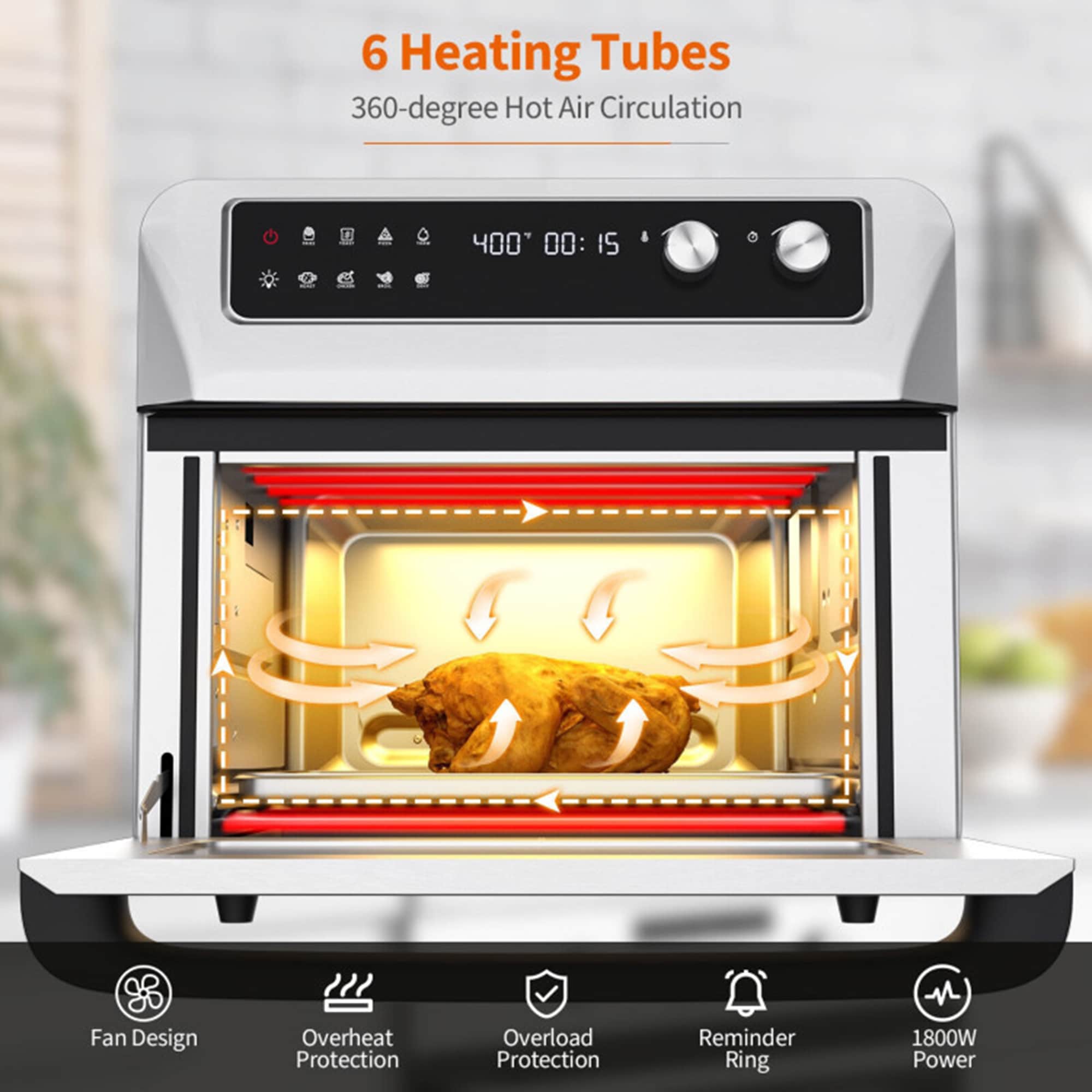 Mini Oven Electric with Light Electric Grill with Adjustable Temperature  Control Timer Three-Layer Baking Position Saves More Space 12L Mini Ovens