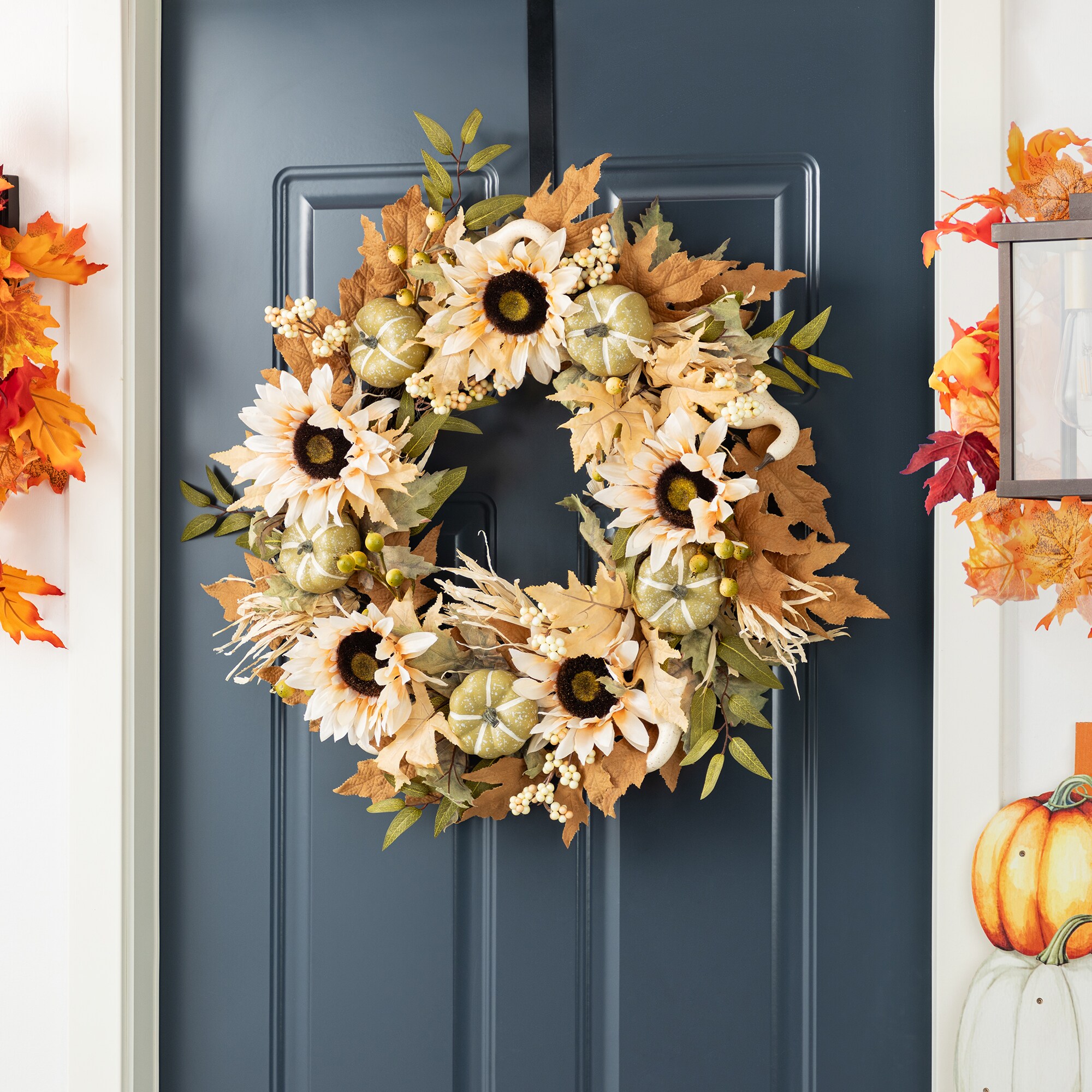 Glitzhome 2019500031 Artificial-Thanksgiving-Wreaths - View #7