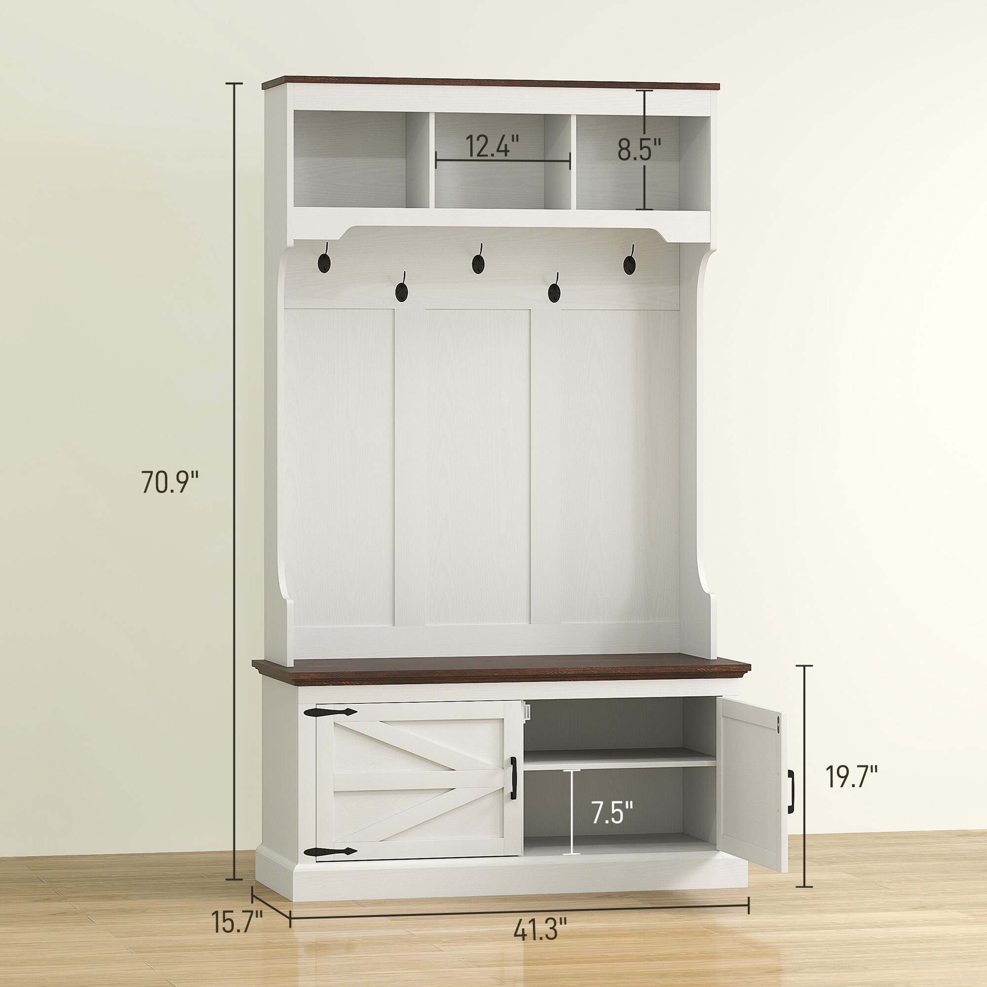 HomCom 837-569V81WT Hall-Trees - View #3
