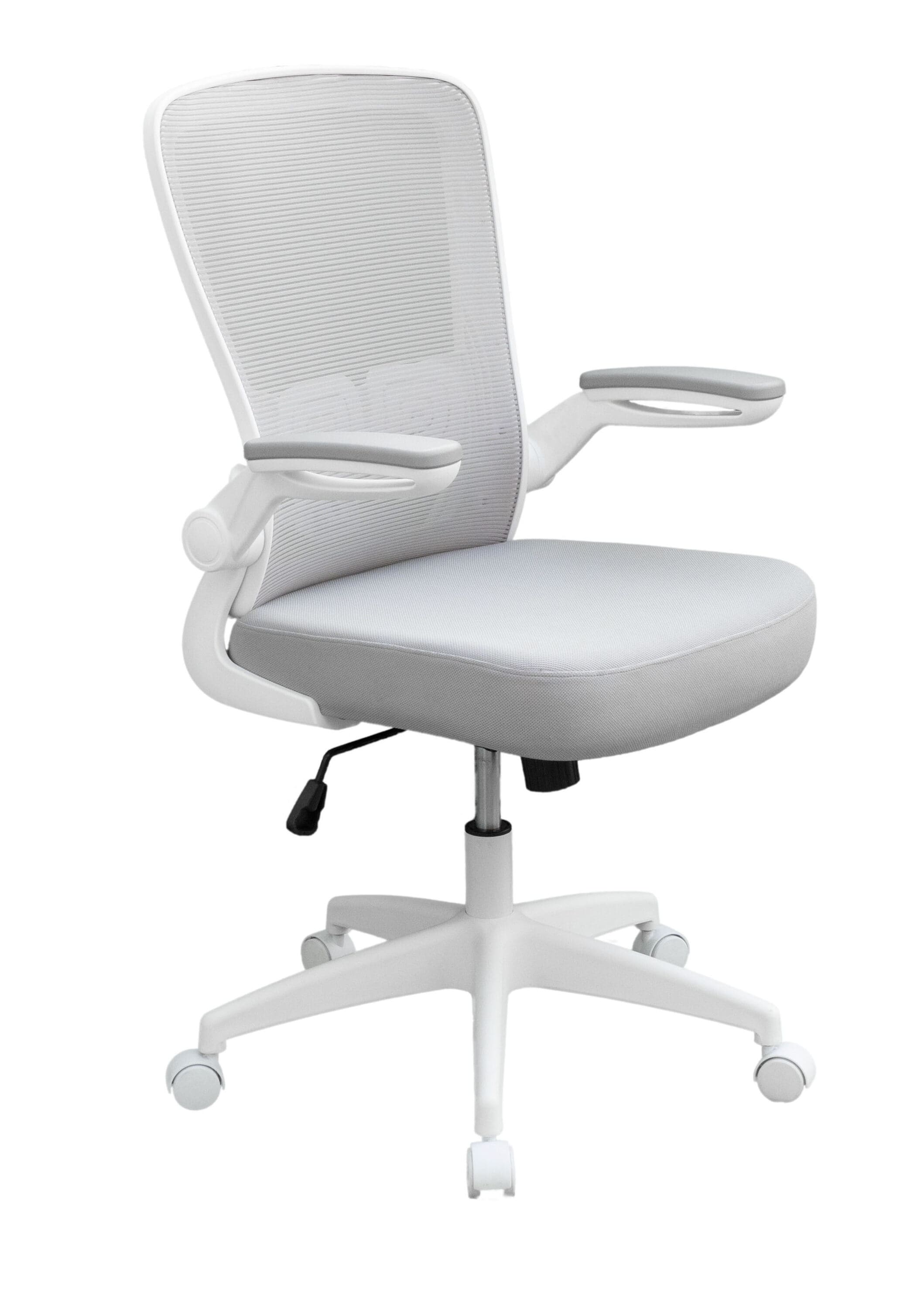 Gray Mesh and Fabric High-Back Task Chair with Adjustable Arms