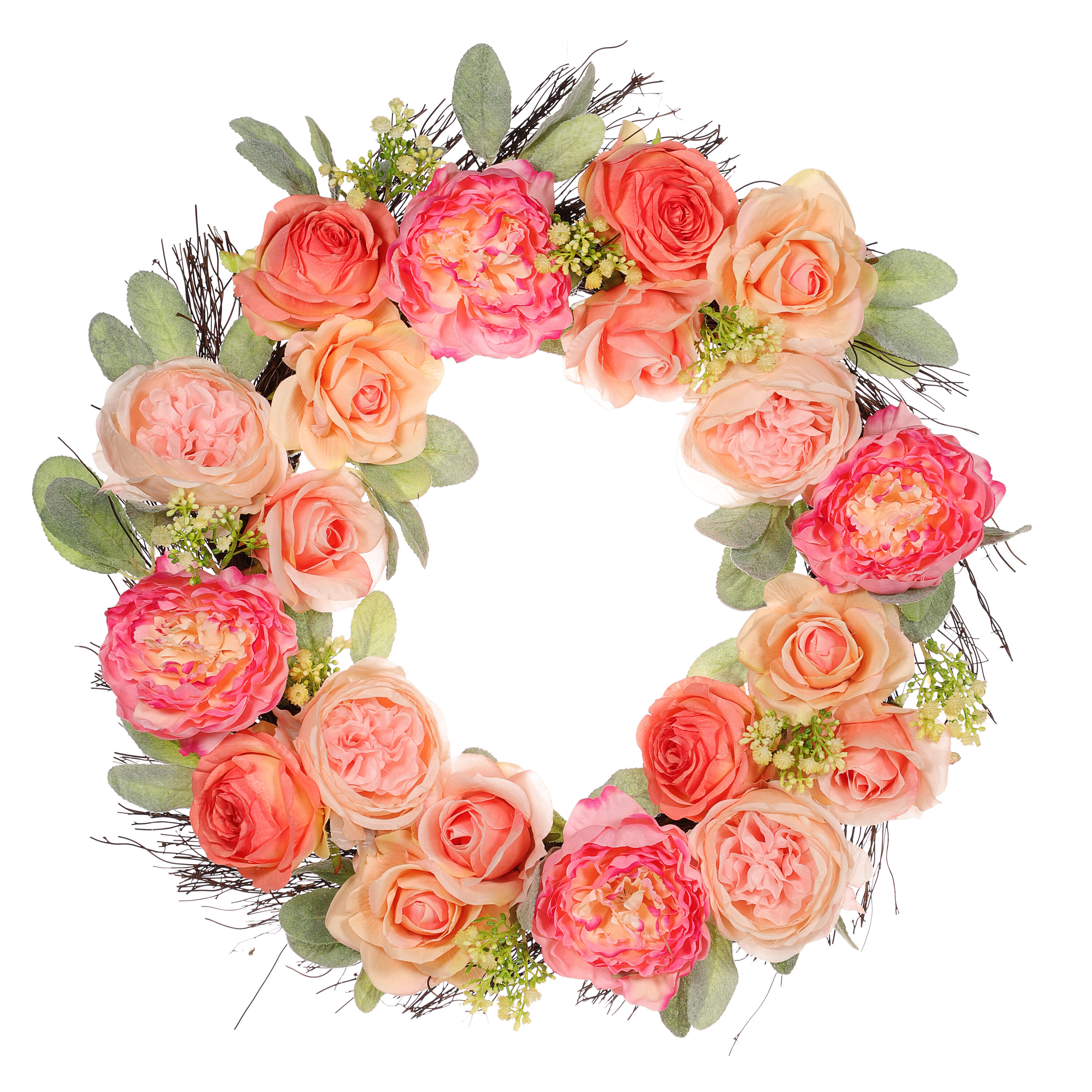Puleo International 3634A-W24 24-in H Spring Wreath