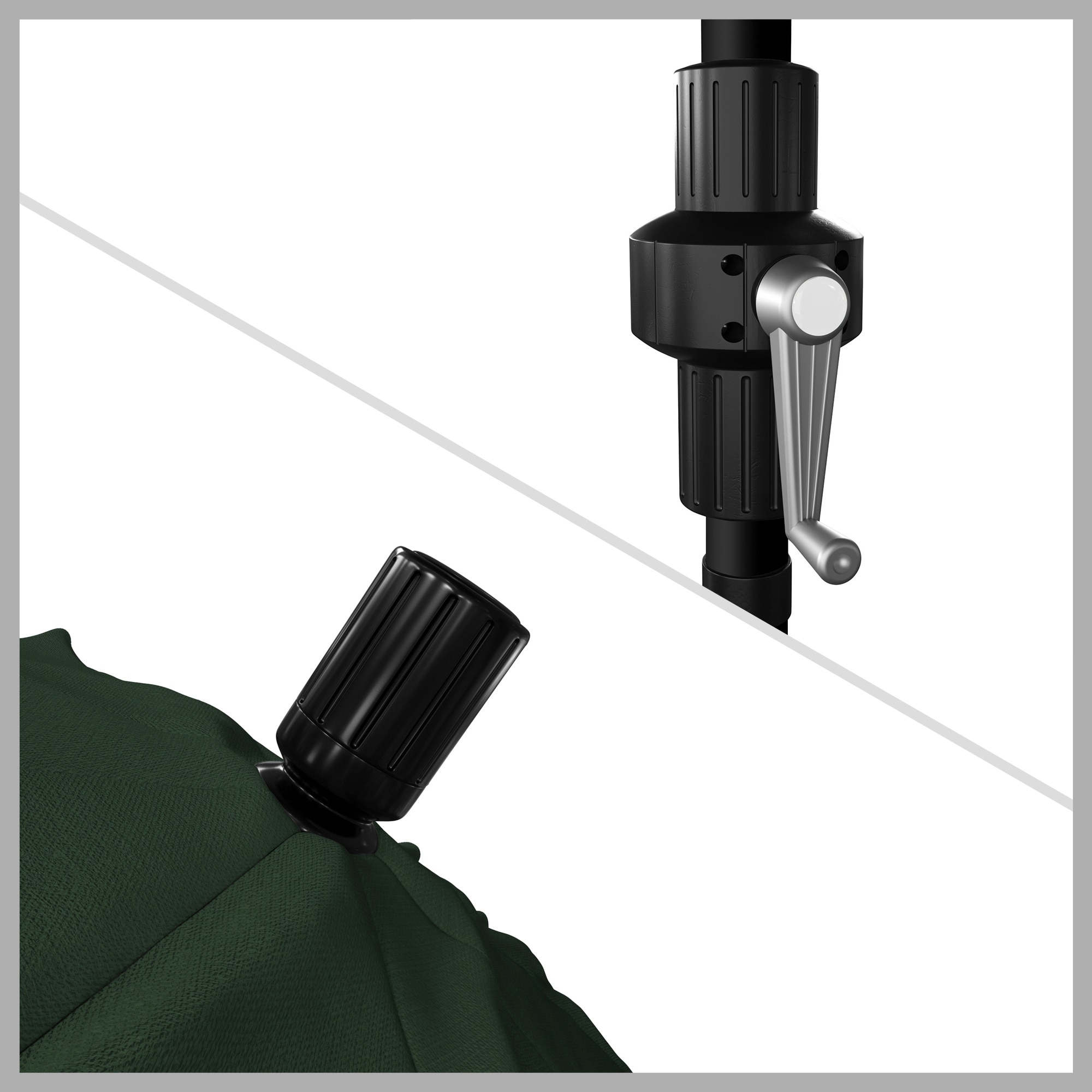Hunter Green 9' Aluminum Patio Umbrella with Crank Lift