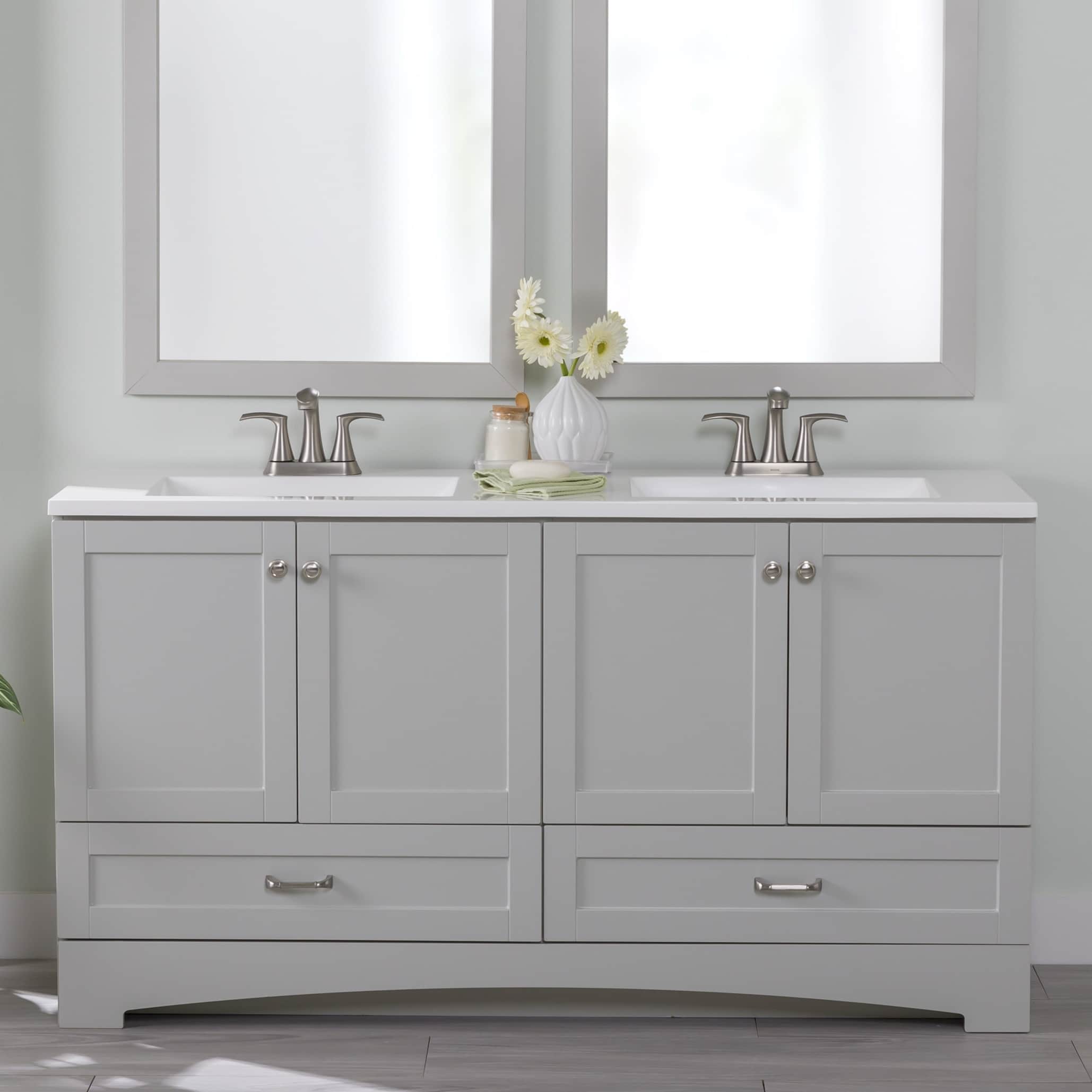 Diamond NOW Cassidy 30-in Deep Blue Single Sink Bathroom Vanity with White  Cultured Marble Top in the Bathroom Vanities with Tops department at