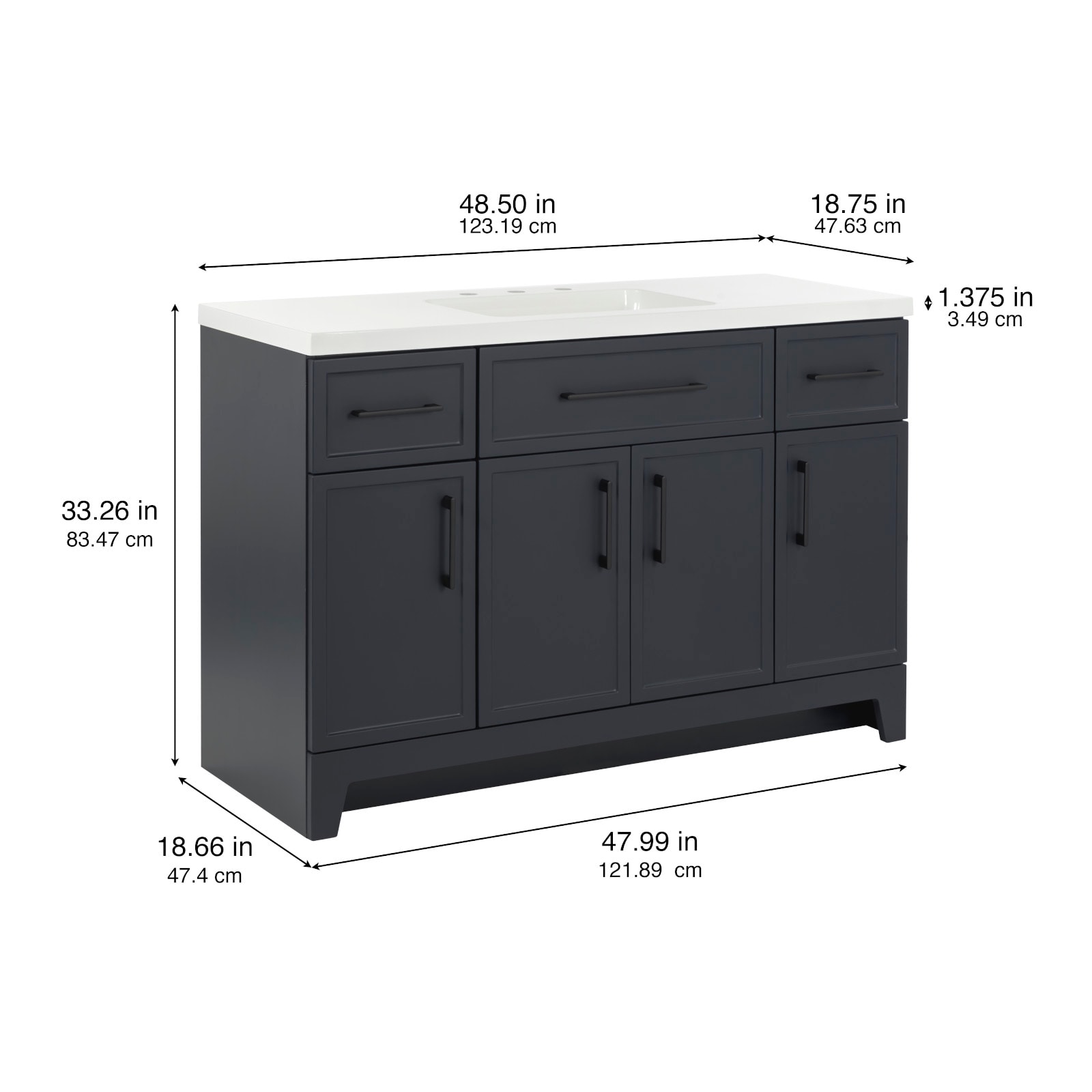 Style Selections LW24W48P2-DB Bath-Vanity-Combo - View #4