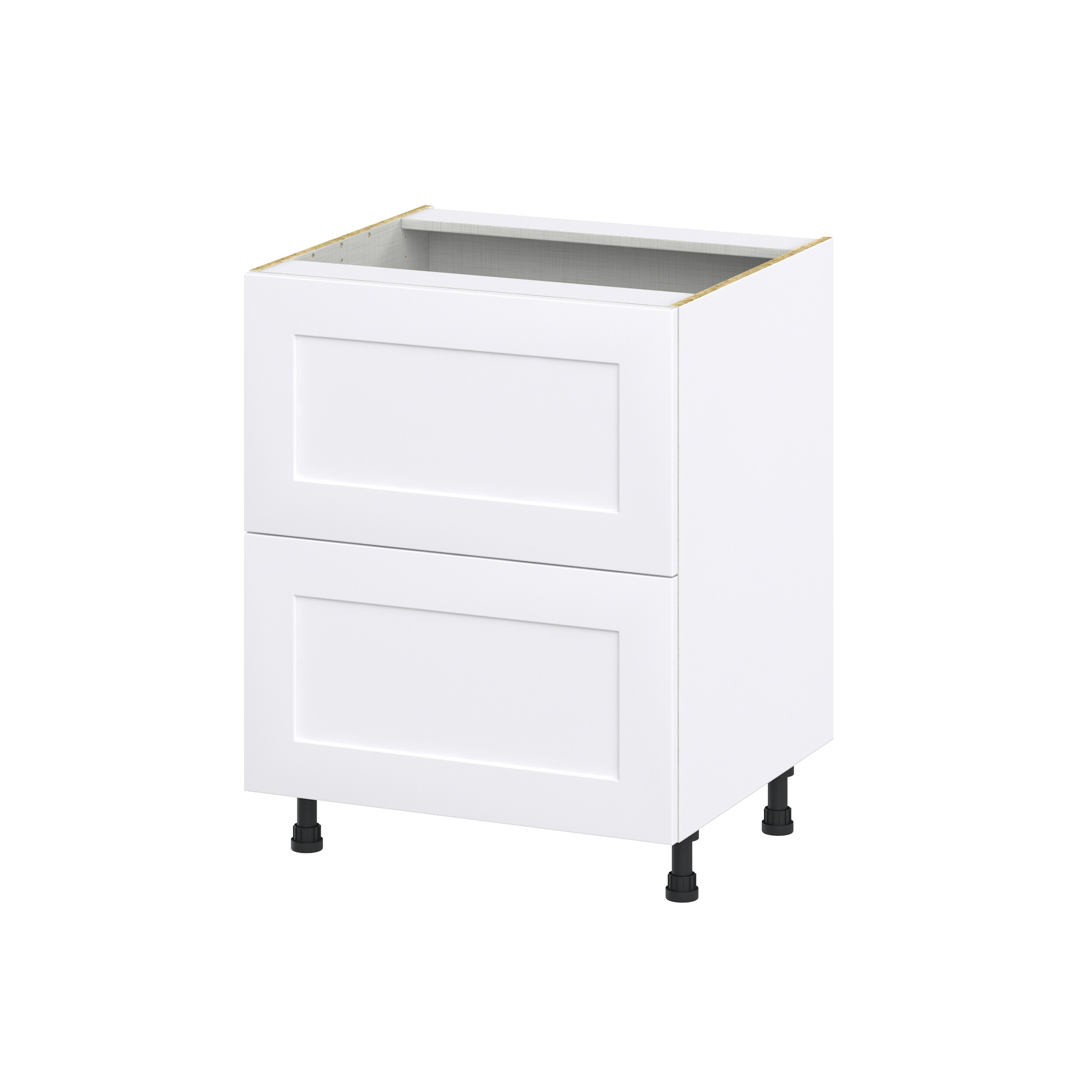 Hugo&Borg Riviera 27-in W x 34.5-in H x 24-in D Bright White 2-Drawers Base Fully Assembled Cabinet (Recessed Panel Shaker Style)
