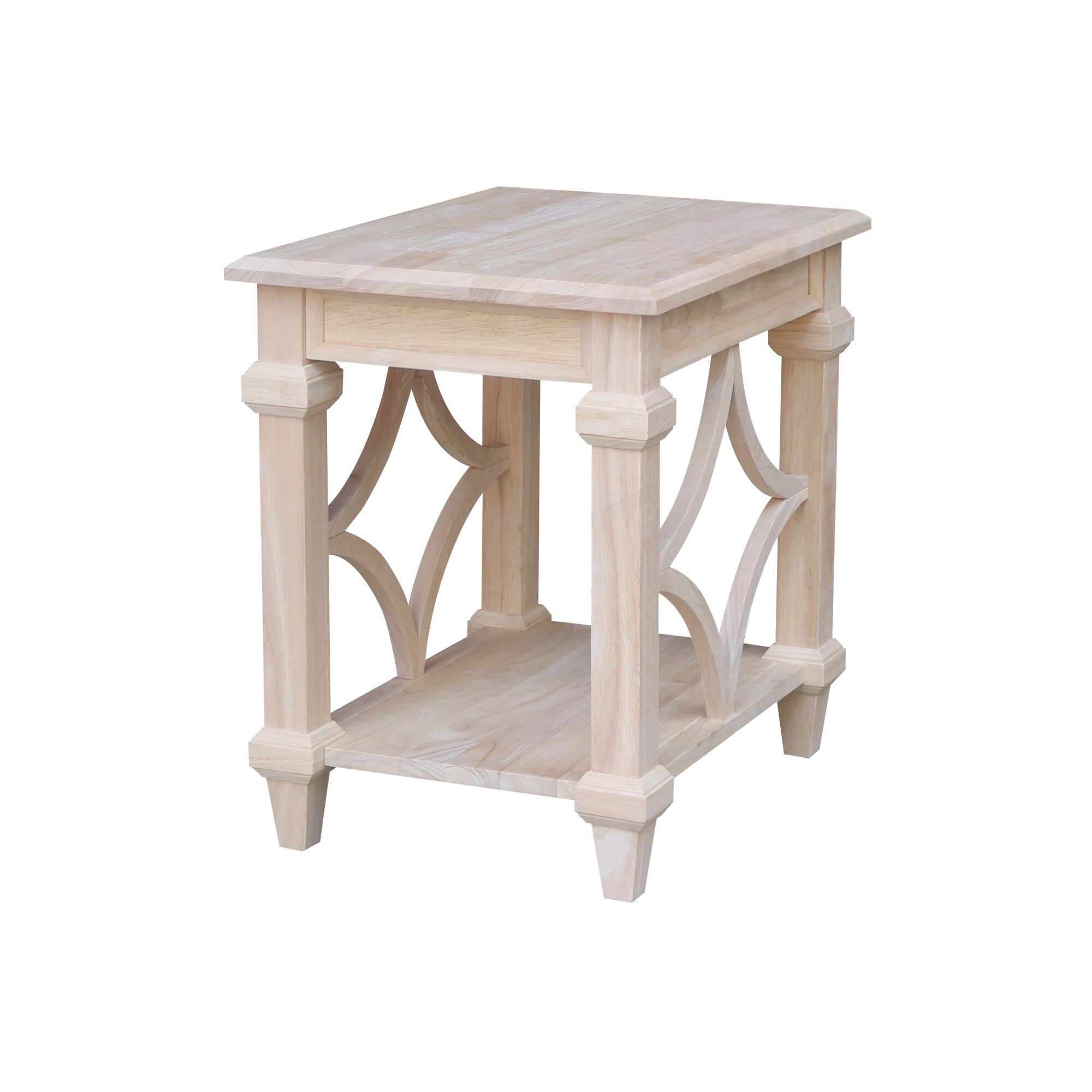 International Concepts OT-19E 18-in W x 24-in H Unfinished Wood Rectangular Casual End Table Assembly Required