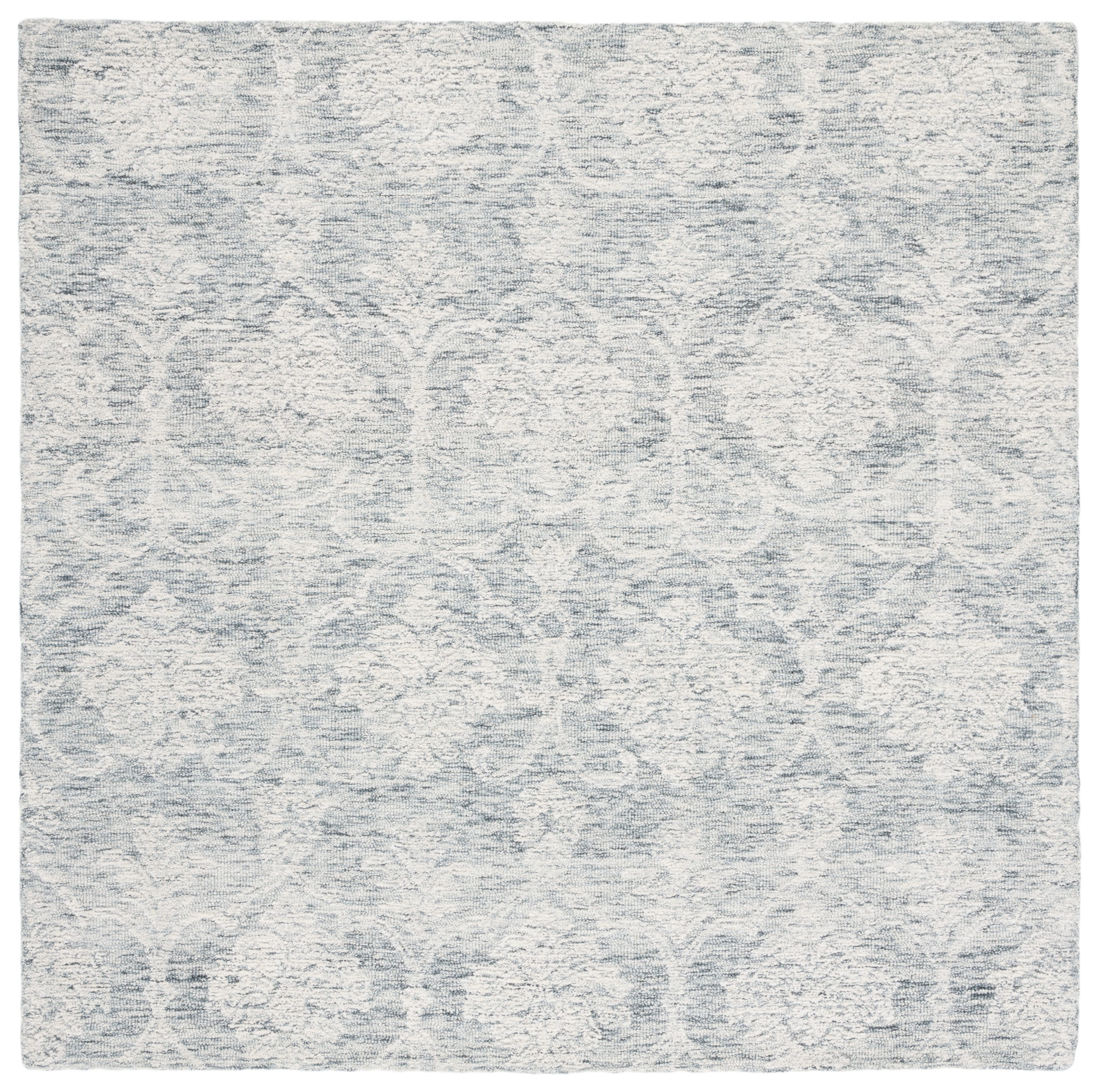 Safavieh MET996H-6SQ Metro Mizka 6 x 6 (ft) Tufted Wool Dark Gray/Ivory Square Indoor Floral/Botanical Farmhouse/Cottage Area rug