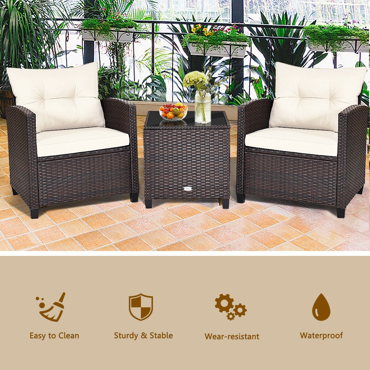 Clihome CWCH-HW63AC759WH Patio-Conversation-Sets - View #9