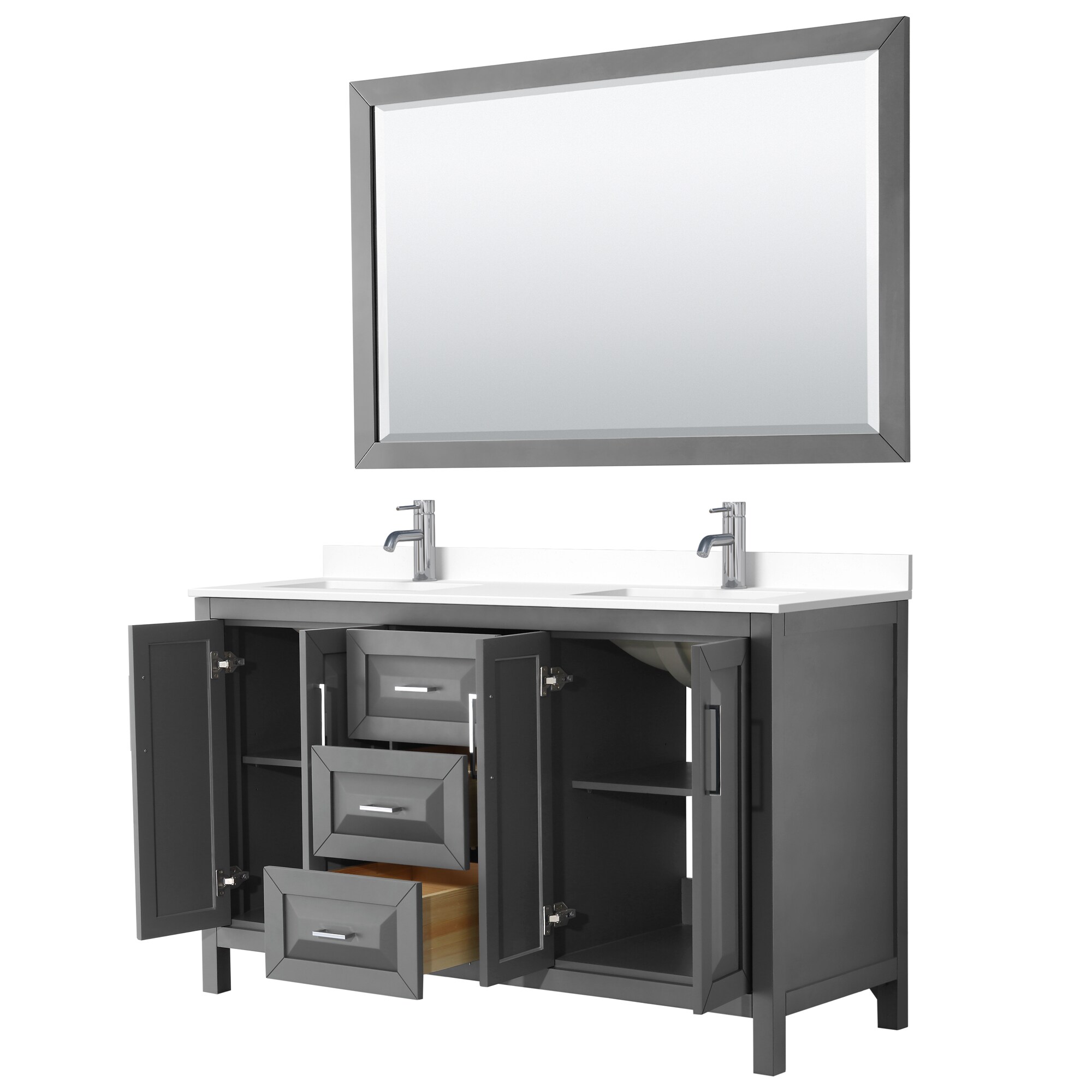 Wyndham Collection WCV252560DKGWCUNSM58 Bath-Vanity-Combo - View #2