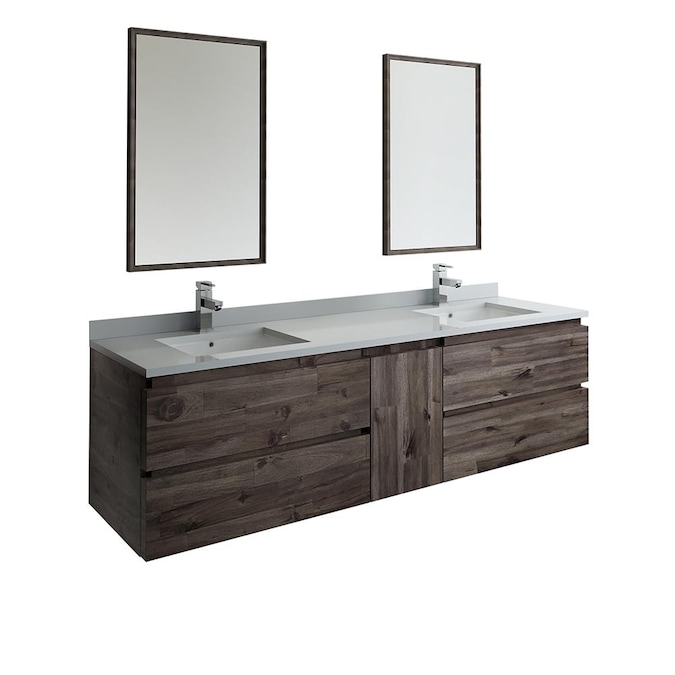 Fresca Formosa 72 In Acacia Wood, Contemporary Double Sink Bathroom Vanity