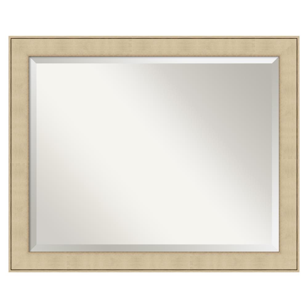Elegant Honey-Silver Beveled Bathroom Vanity Mirror 32" x 26"