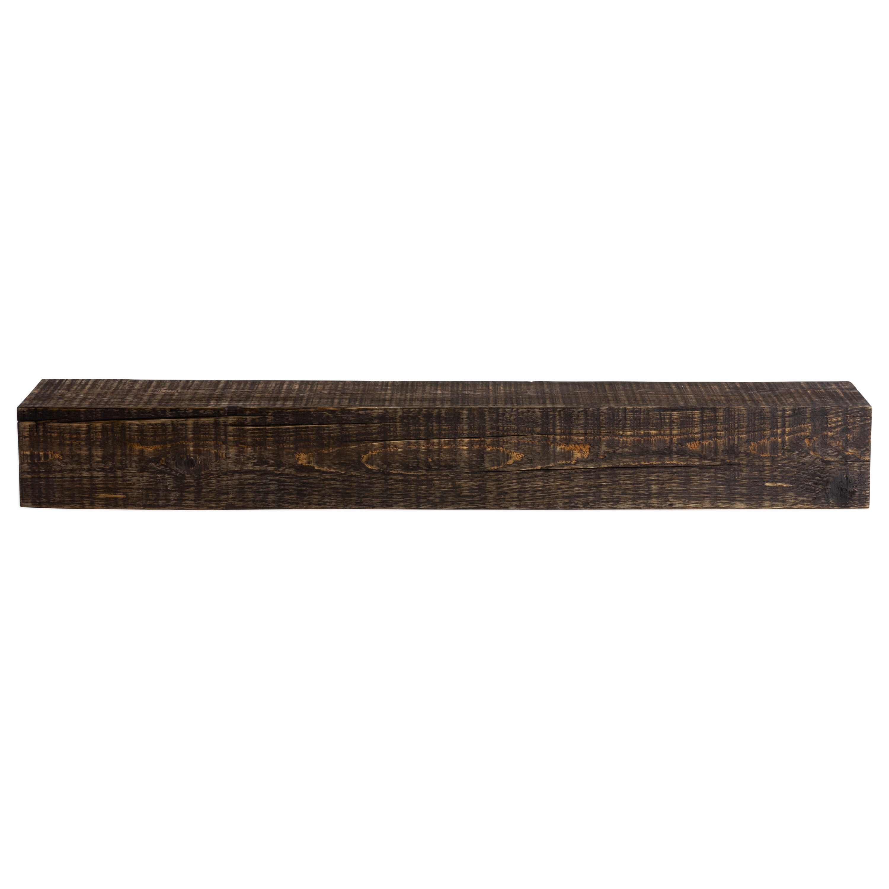 Dogberry MSOLD7206DKCHNONE 72-in W x 6-in H x 8-in D Dark Chocolate Poplar Hollow Modern Fireplace Mantel