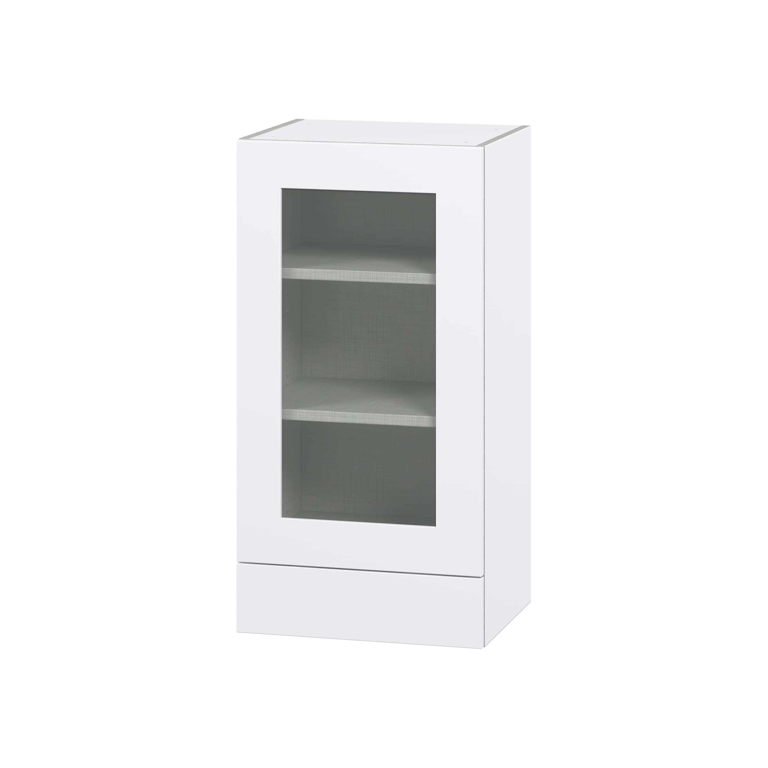 Hugo&Borg Jolie 18-in W x 35-in H x 14-in D Warm White 2-Drawers Wall Fully Assembled Cabinet (Glass Panel Shaker Style)