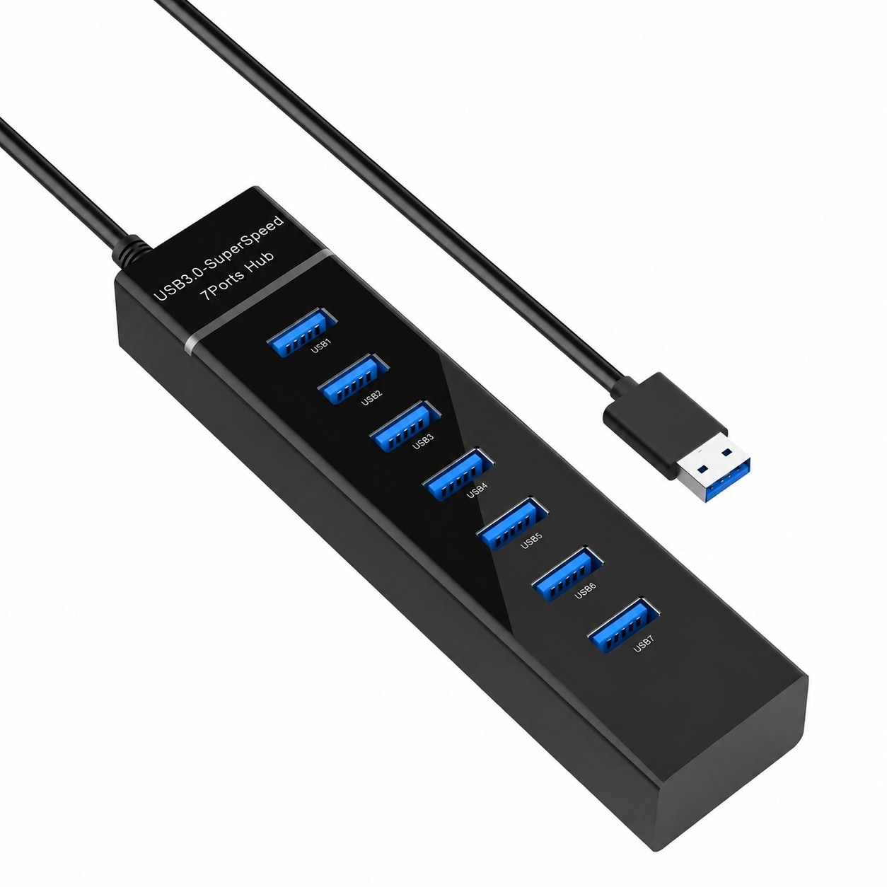 Vrbgify  7 Port USB 3.0 Hub with 3.3ft Cable for Laptop PC MacBook Mac Pro Mac Mini iMac Surface Pro and More durable home