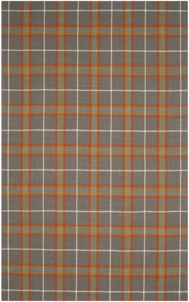 Marbella Gray and Orange Hand Loomed Wool Area Rug