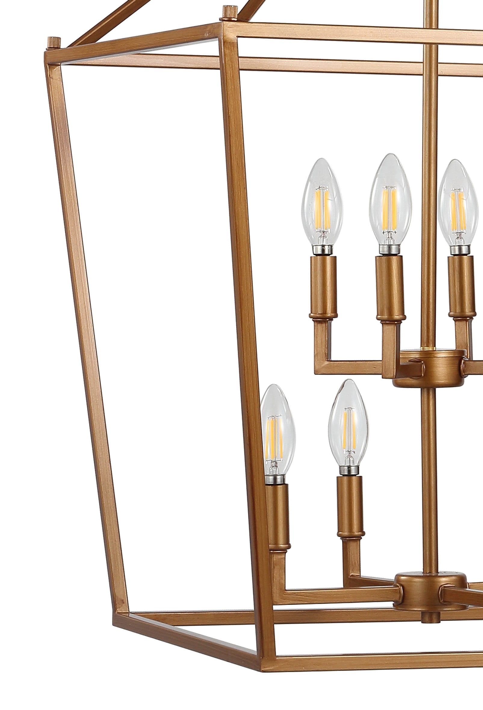 Pagoda 20" Antique Gold Farmhouse LED Lantern Pendant
