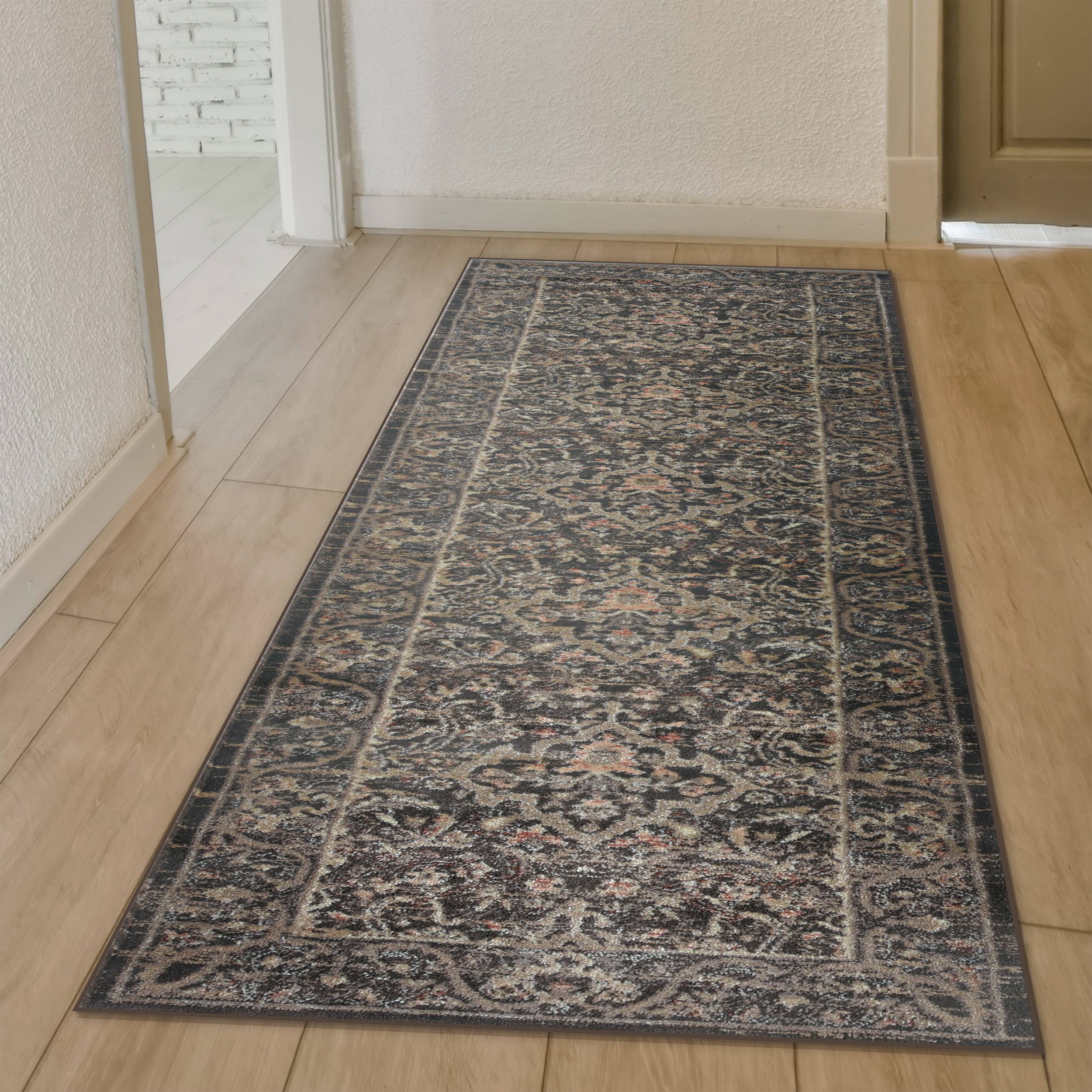 Radici USA 502/3003/LT BROWN Seriate 2 x 8 (ft) Polypropylene Brown Rectangular Indoor Distressed/Overdyed Vintage Runner rug