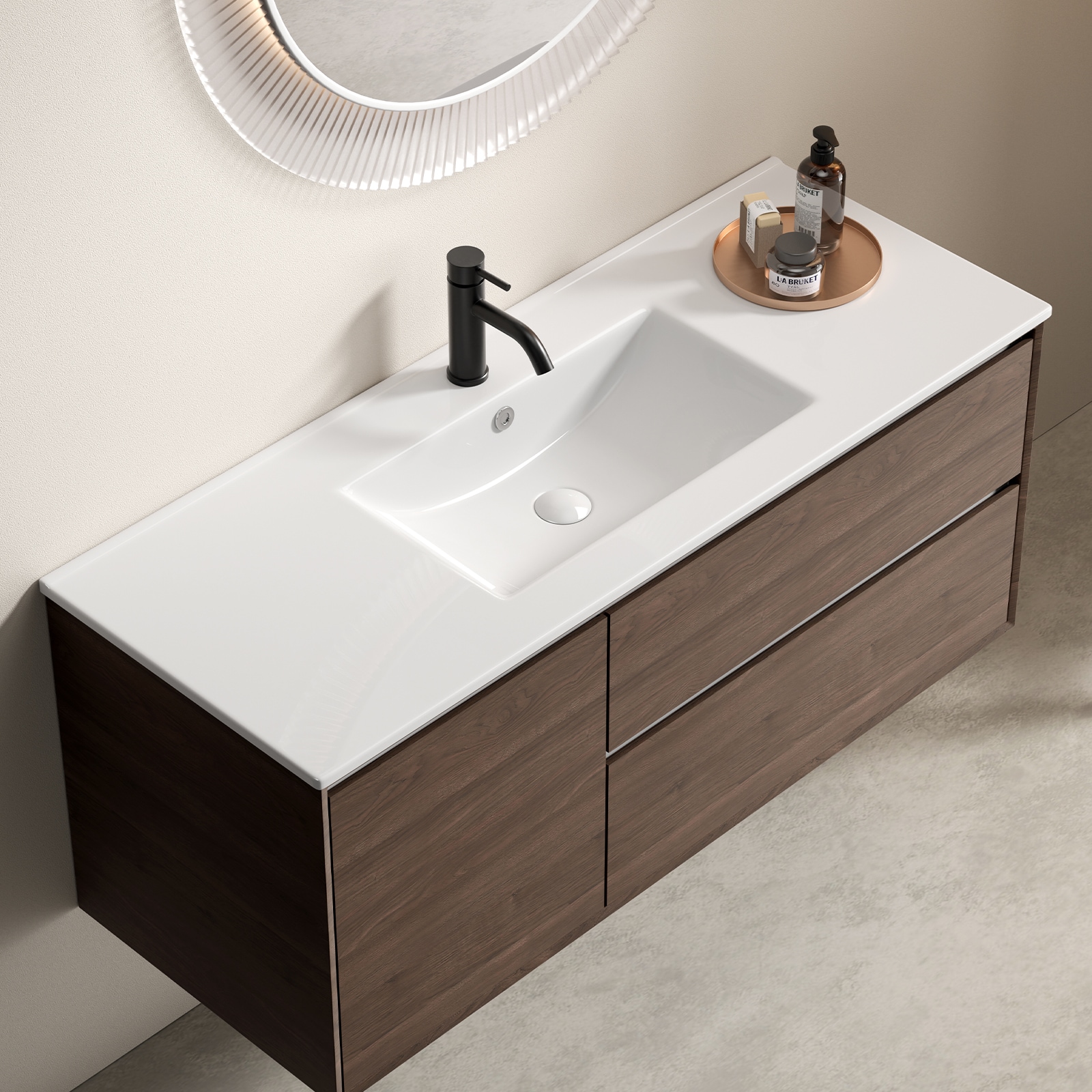 Vanityfus Ceramic Bathroom Sink Single Bowl Countertop Porcelain Wash Basin No Faucet and Drain #VF-HE-02908
