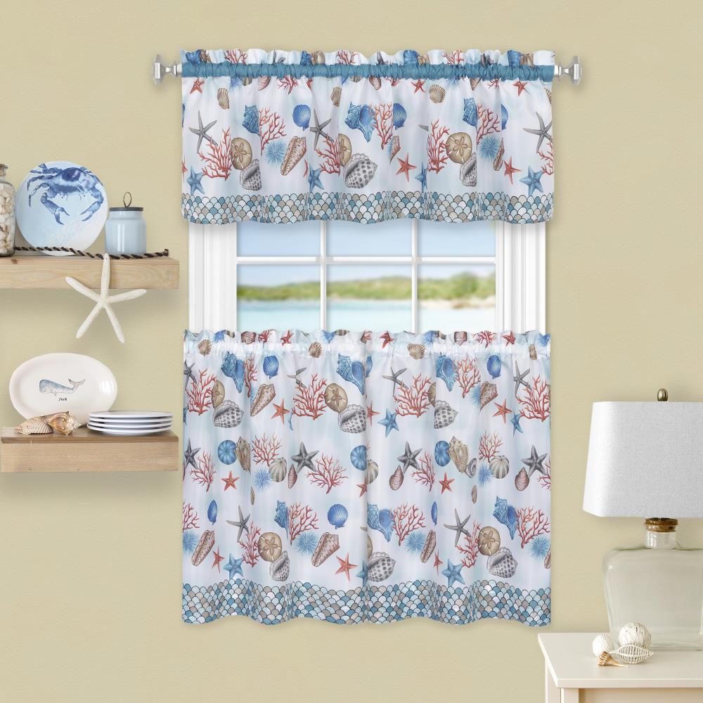 Colby 24" Tier and 14" Valance Kitchen Window Curtain Set 