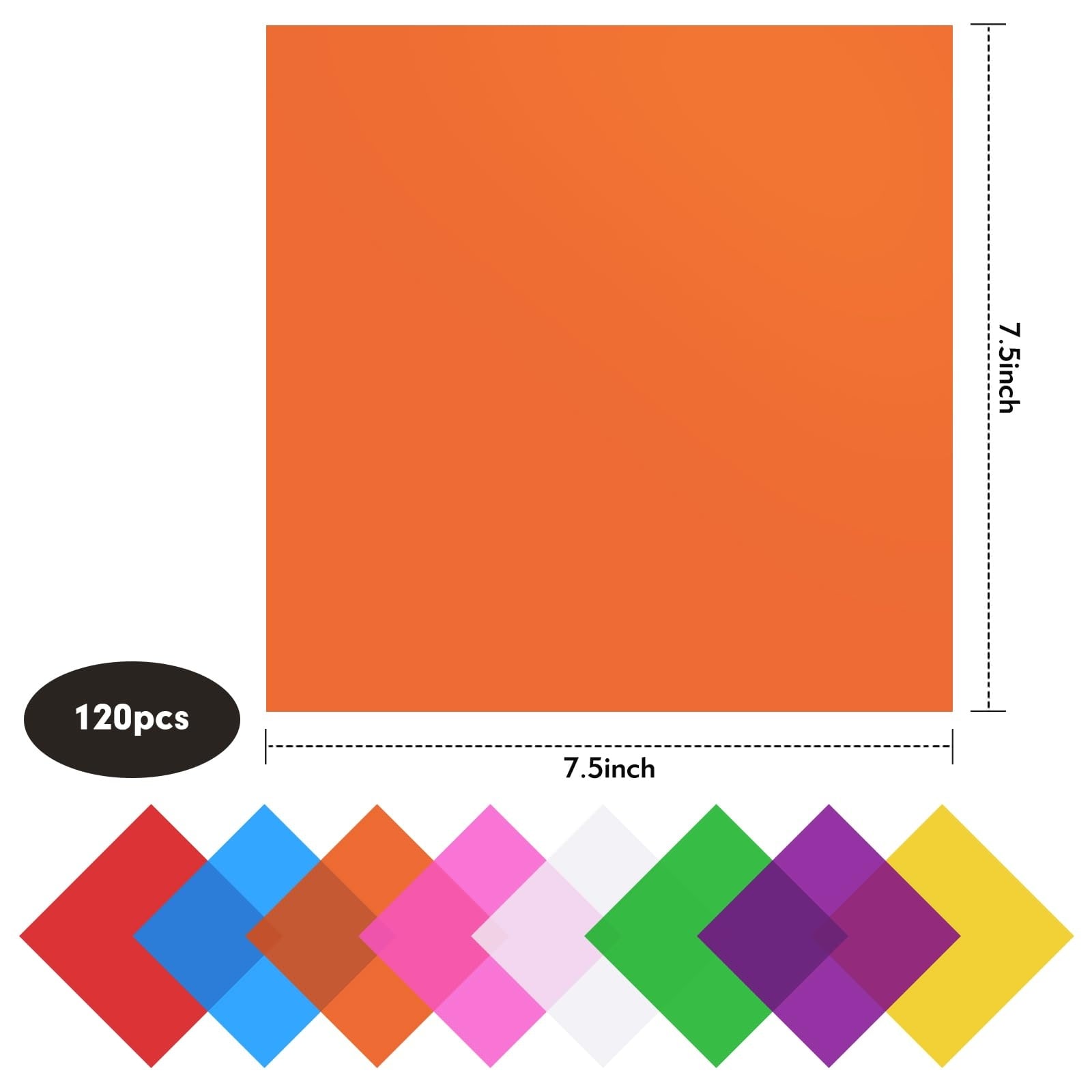 Aoibox  120 Pack Colored Transparent Cellophane Sheets for DIY Crafts Gift Wrapping and Candy Packaging 7 5 x