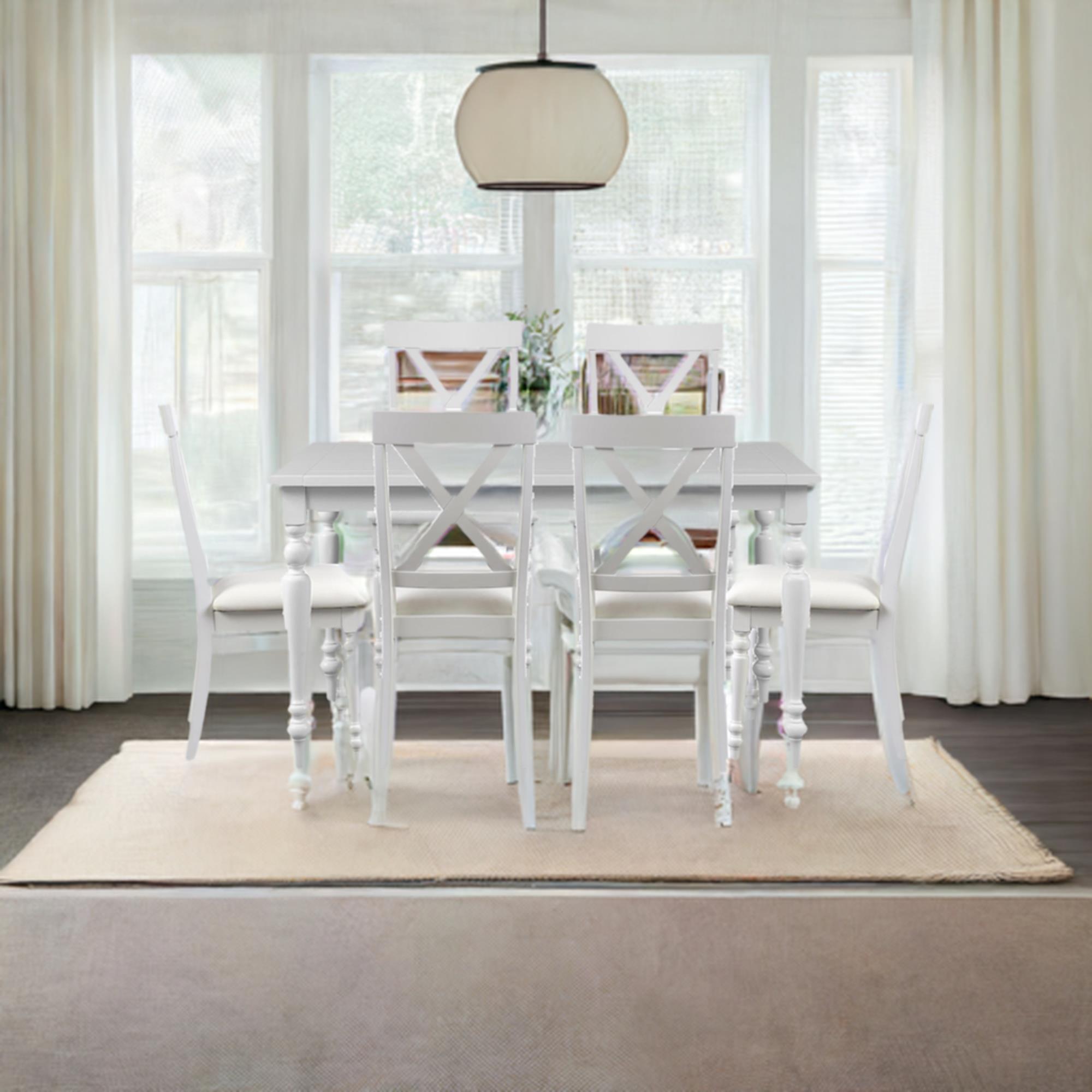 Camden Isle 164449 Philippe White Contemporary/Modern Dining Room Set with Rectangular Table ( Seats 6 )