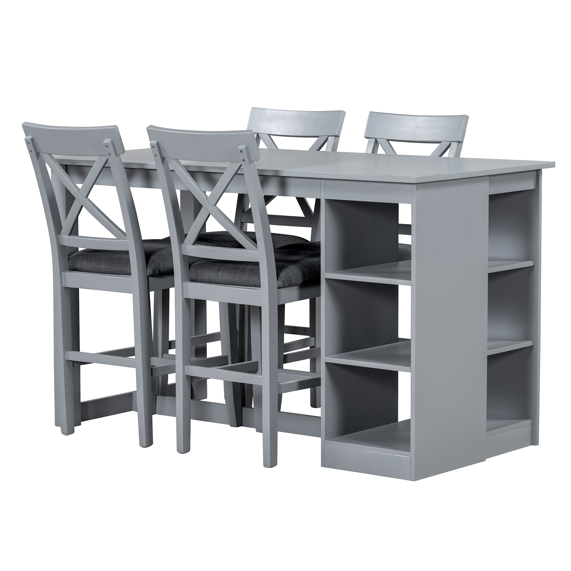 Bybafun YA0100241 Gray Contemporary/Modern Dining Room Set with Rectangular Table ( Seats 4 )