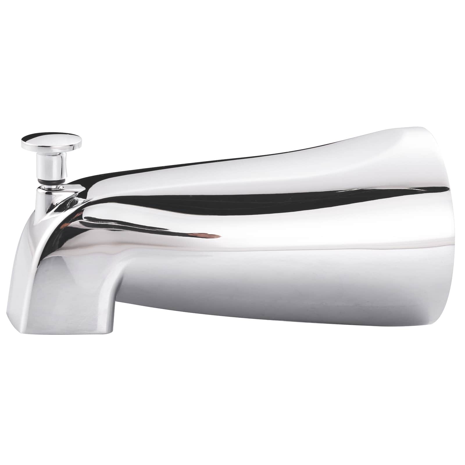 ALEASHA 5.27-in Bath Tub Spout with Universal Connection for Easy Installation and Pull-Up Diverter in Polished Chrome