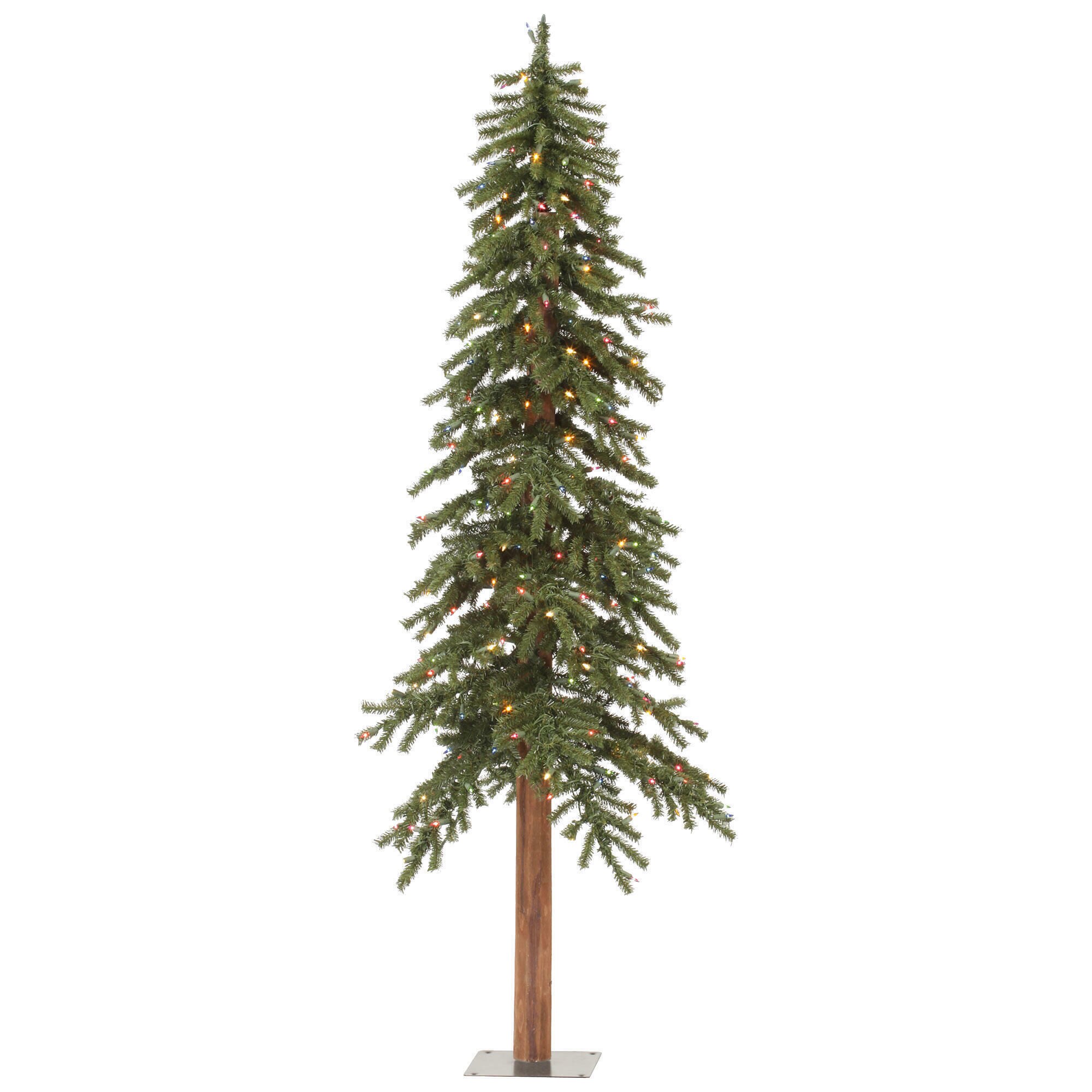 Vickerman A805192LED 8-ft Alpine Pre-lit Artificial Christmas Tree with Multicolor LED Lights
