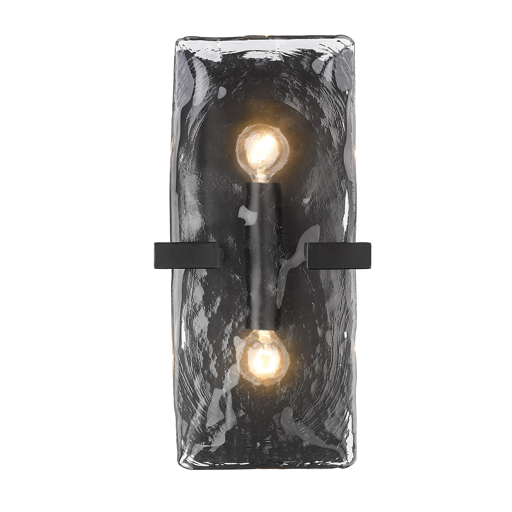 Black Hammered Glass Dimmable Wall Sconce