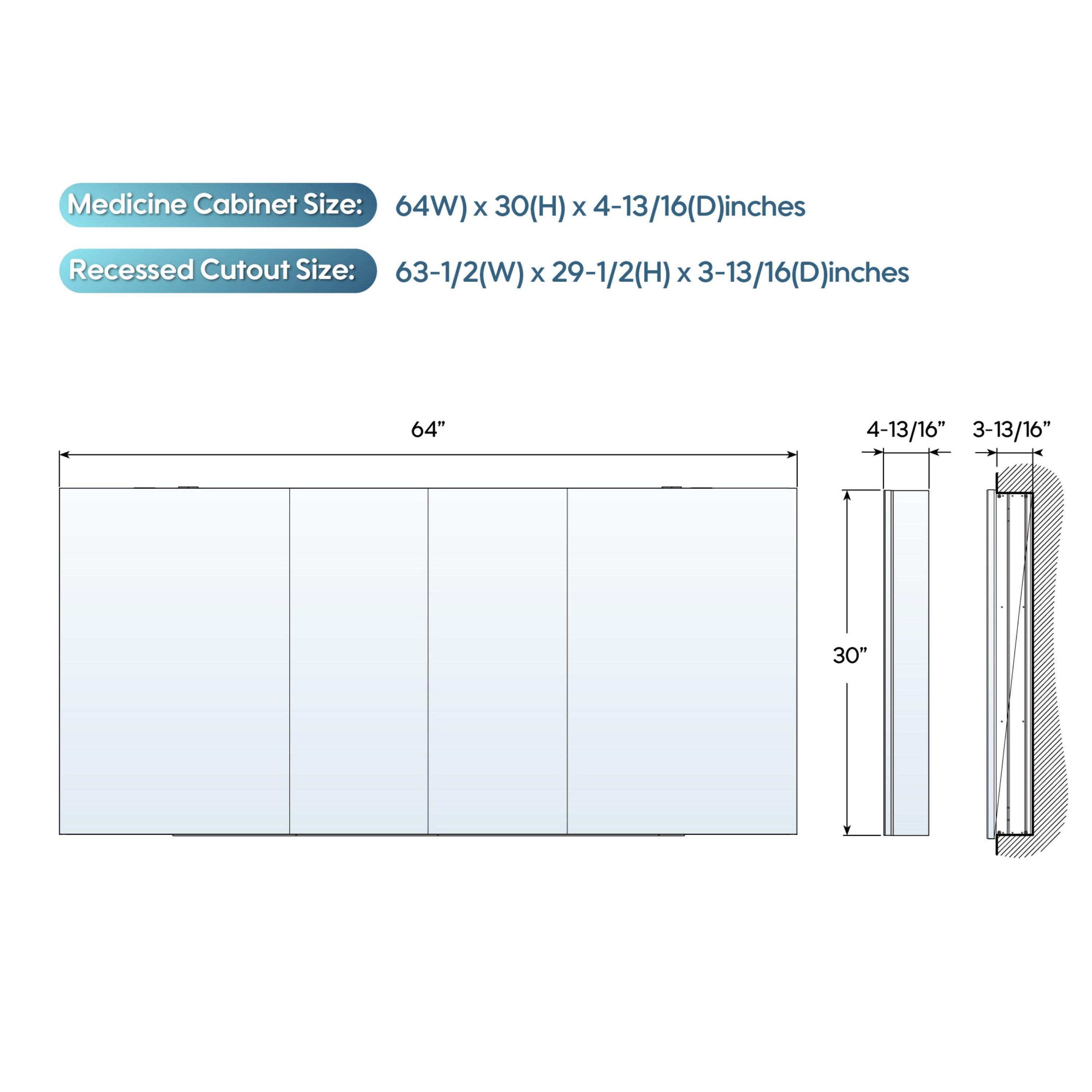 WELLFOR EEX16M4824DX Bathroom-Medicine-Cabinets - View #4