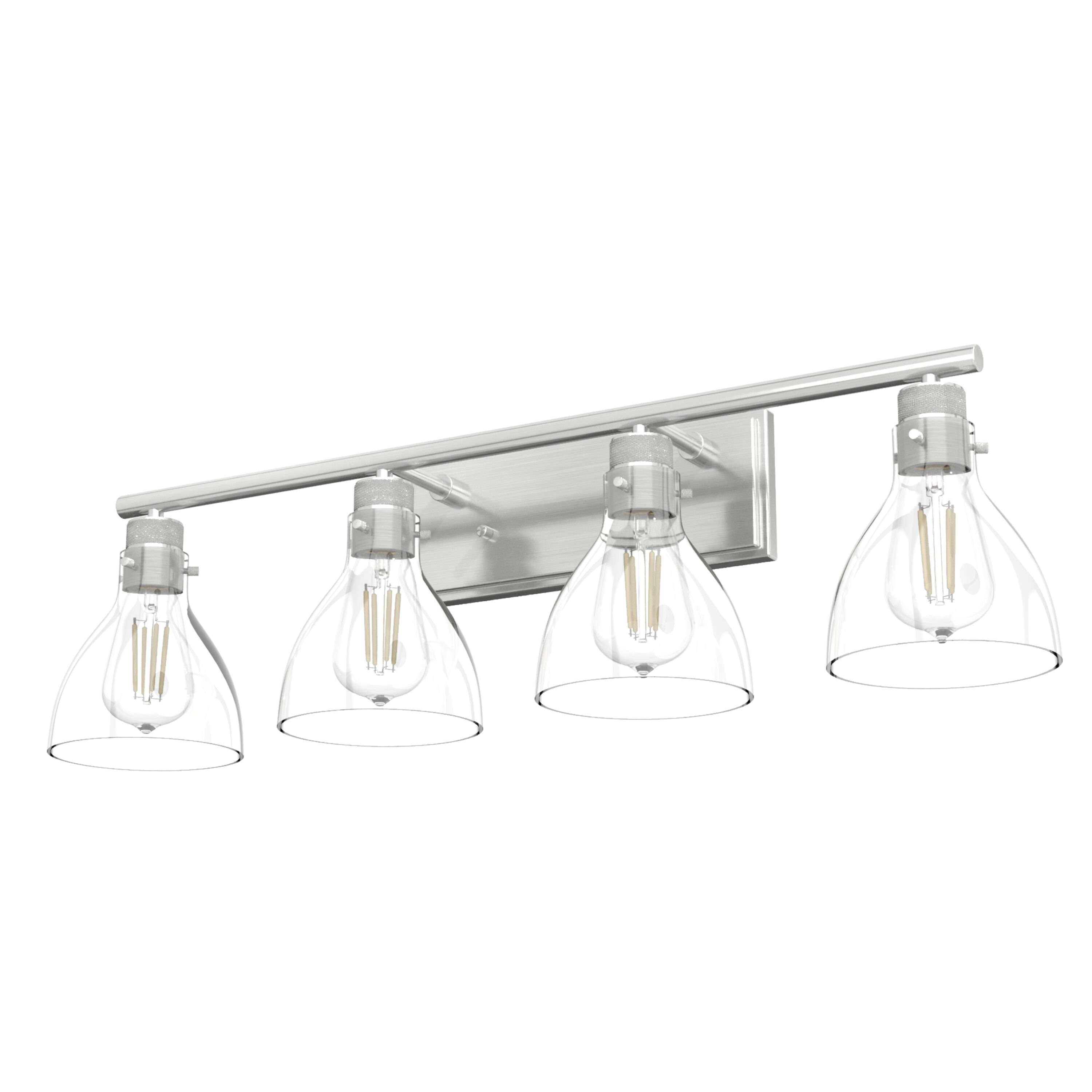 Hunter 48040 Van Nuys 32-in 4 -Light Brushed Nickel Transitional Vanity light