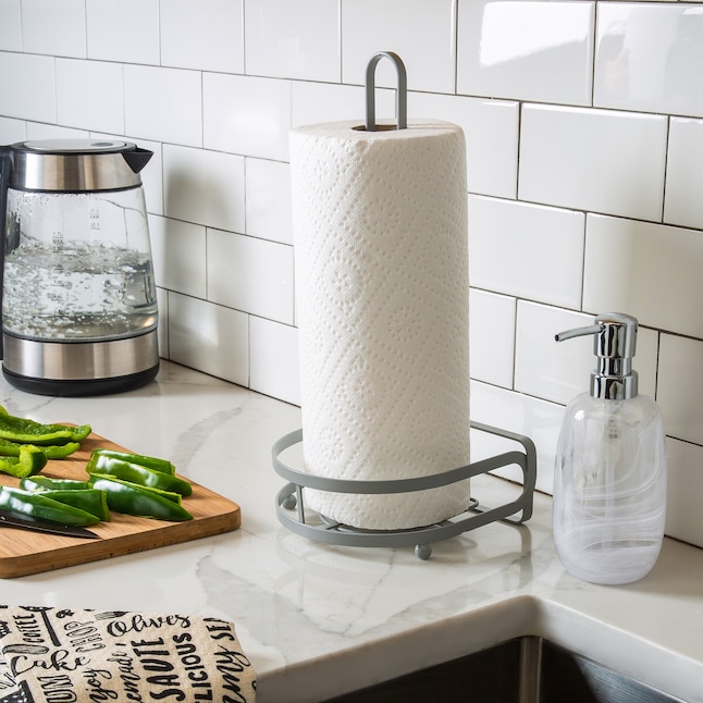 Kitchen Details Grey Stainless Steel Countertop Paper Towel Holder in the Paper  Towel Holders department at