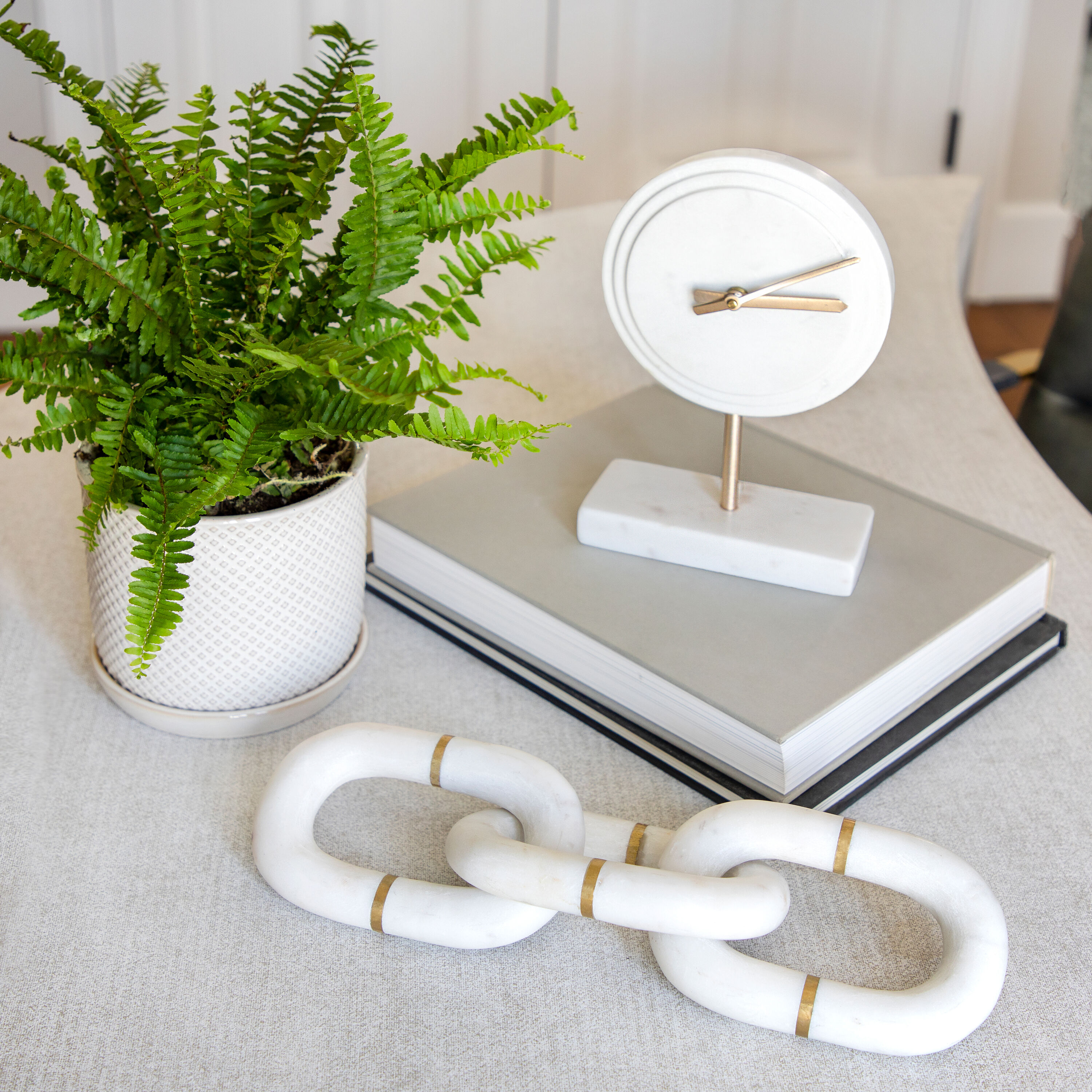 Sagebrook Home 15221-02 White Marble Modern Sculpture