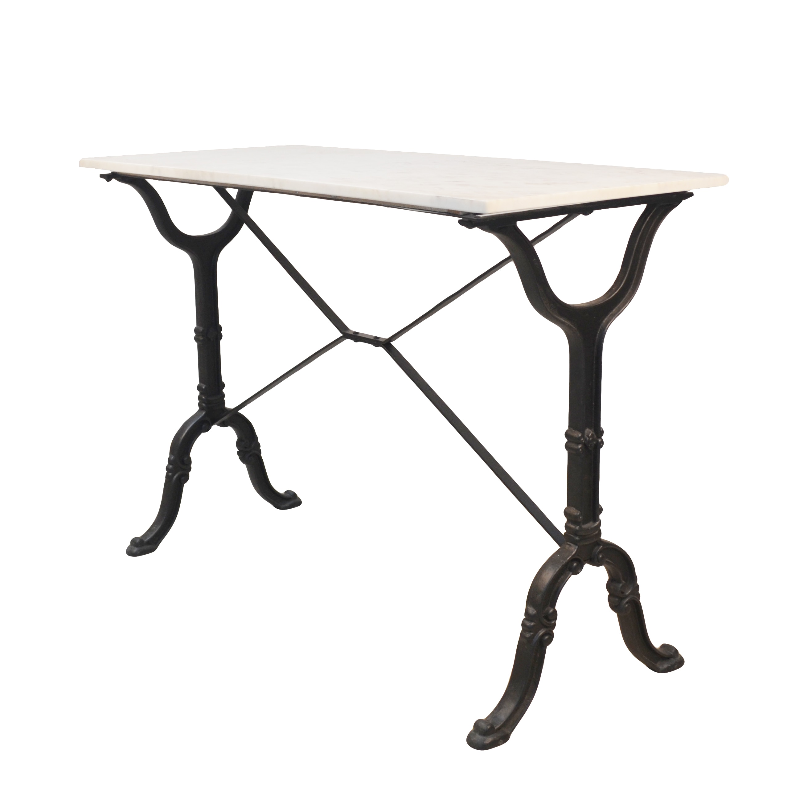 Carolina Cottage MT4230WHTBLK Vera Venetian White marble Console table