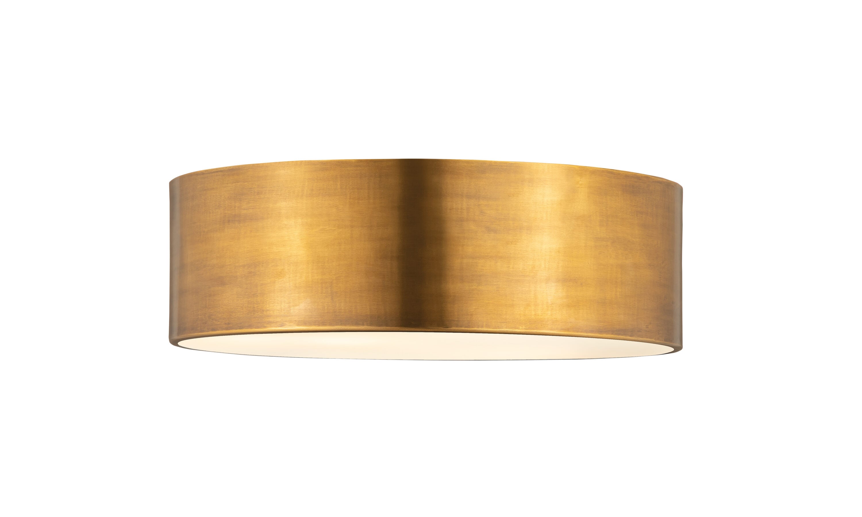 Harley Modern 3-Light Rubbed Brass Drum Flush Mount LED