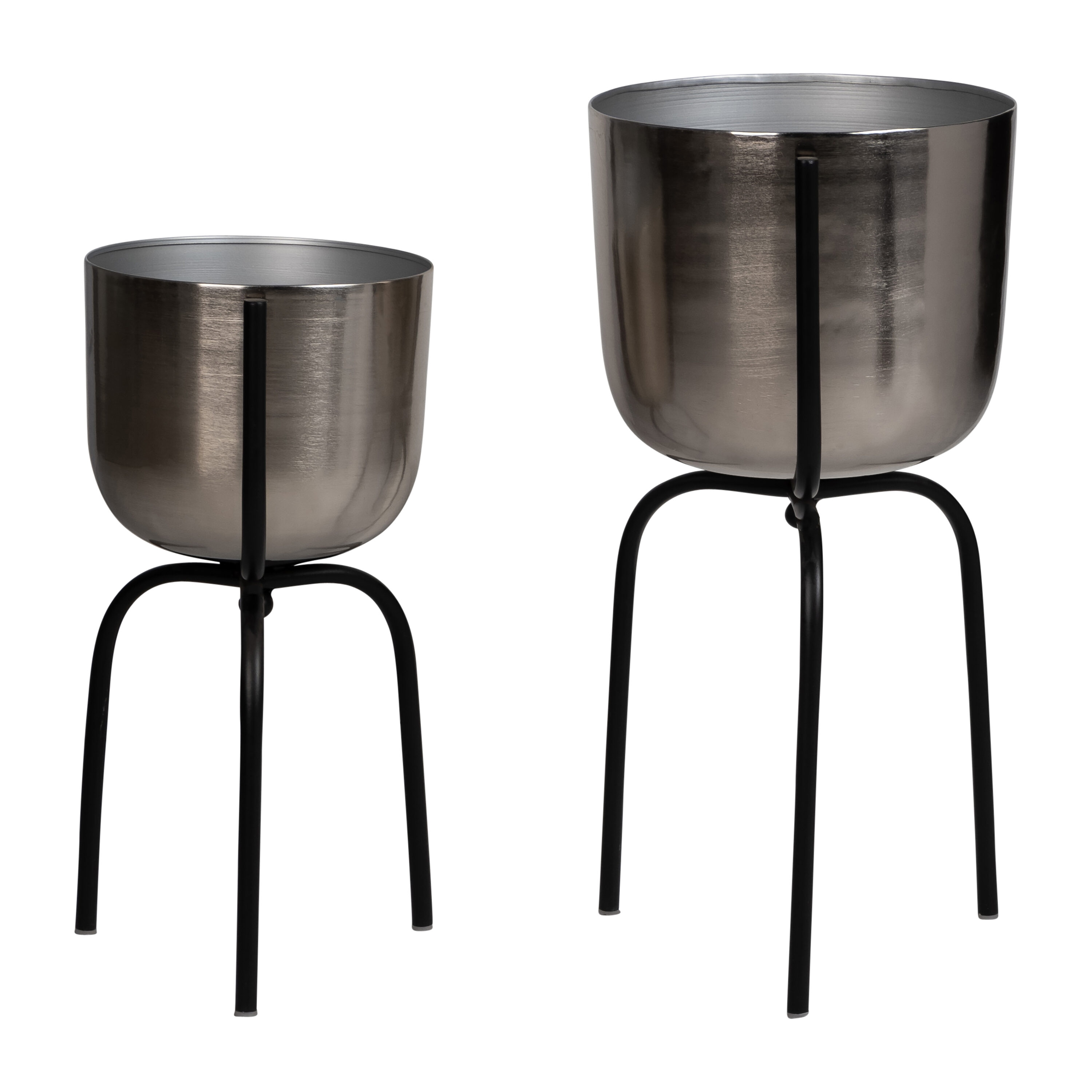 Damerin TSLJL027 Round 10.0-in W Small Silver Metal Indoor/Outdoor Planter