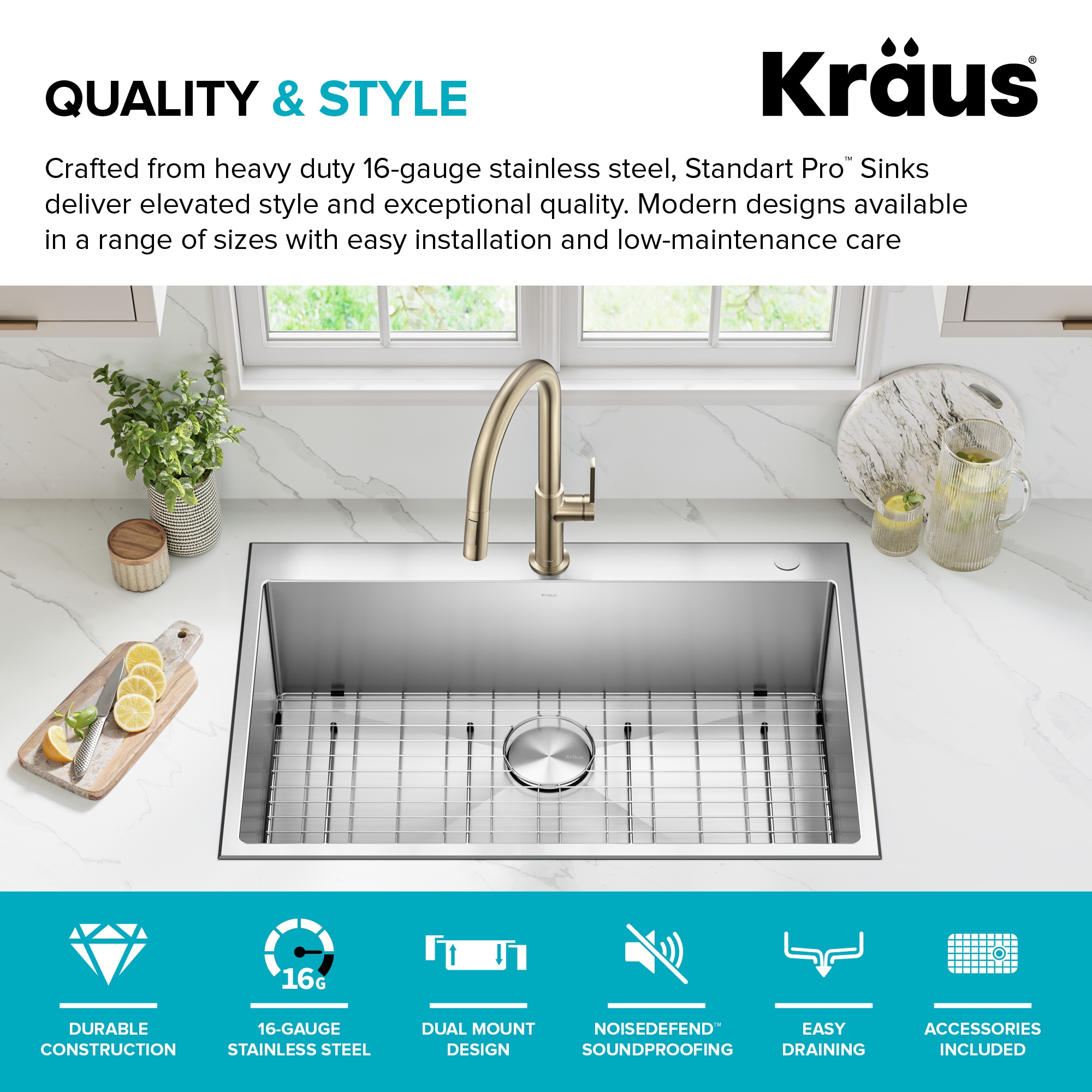Kraus KHT300-33 Kitchen-Sinks - View #4