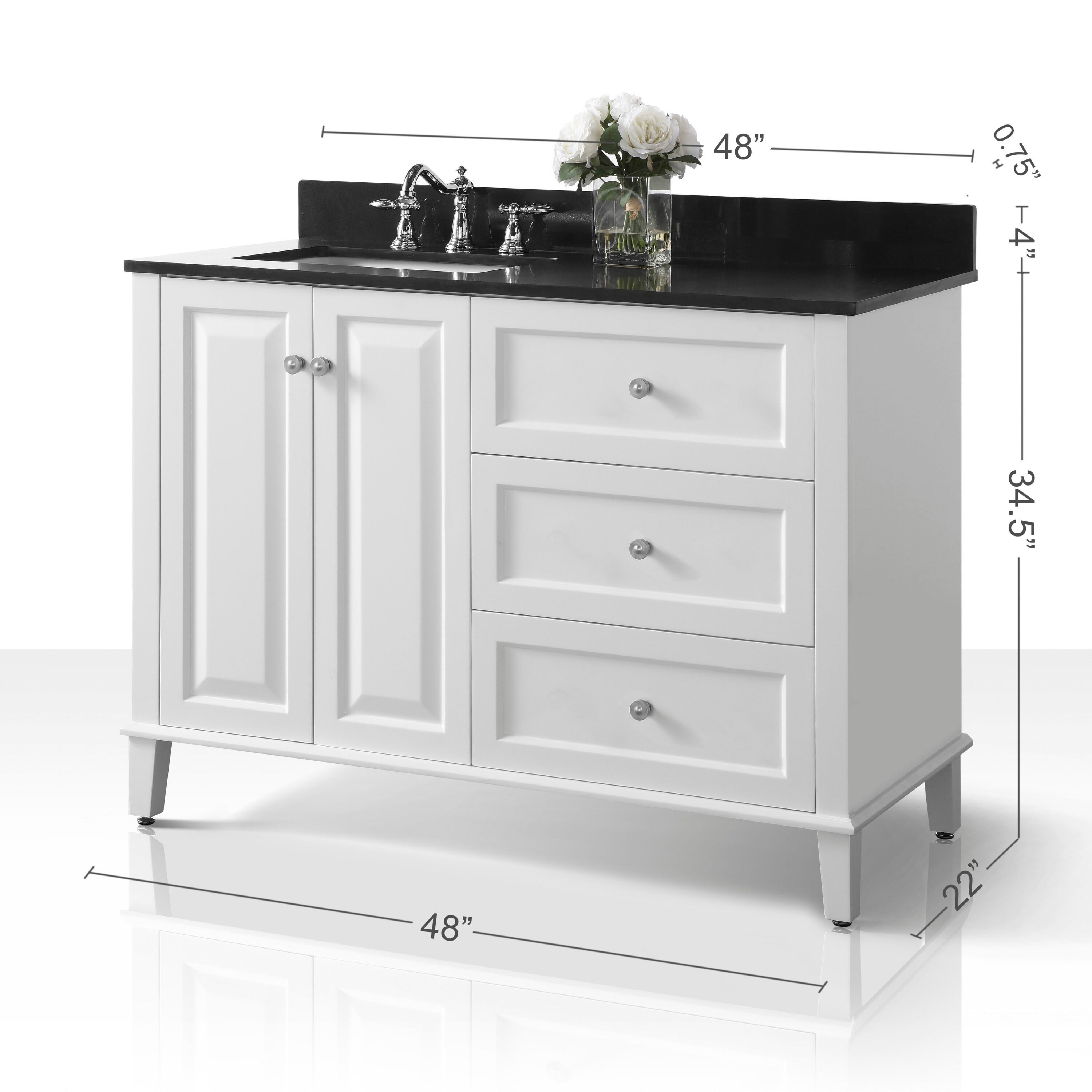 Ancerre Designs VTSMHANNAH48LWB1 Bath-Vanity-Combo - View #3