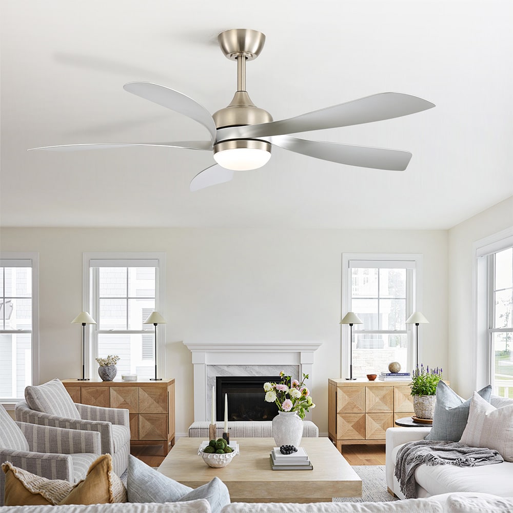 Sofucor 52-inch Modern Sand Nickel 5-Blade Ceiling Fan with Remote Control and LED Light