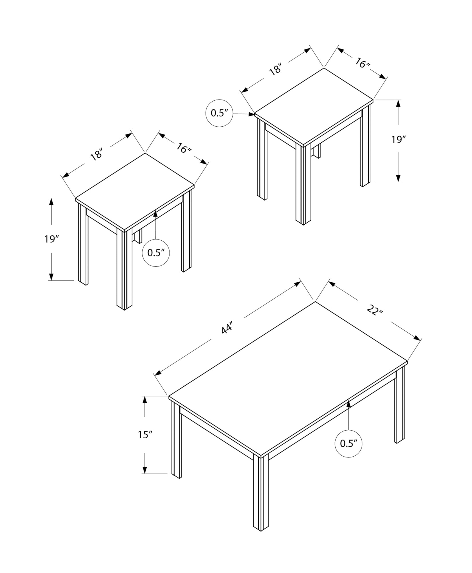 Blisstyle CFTB111 Coffee-Tables - View #3