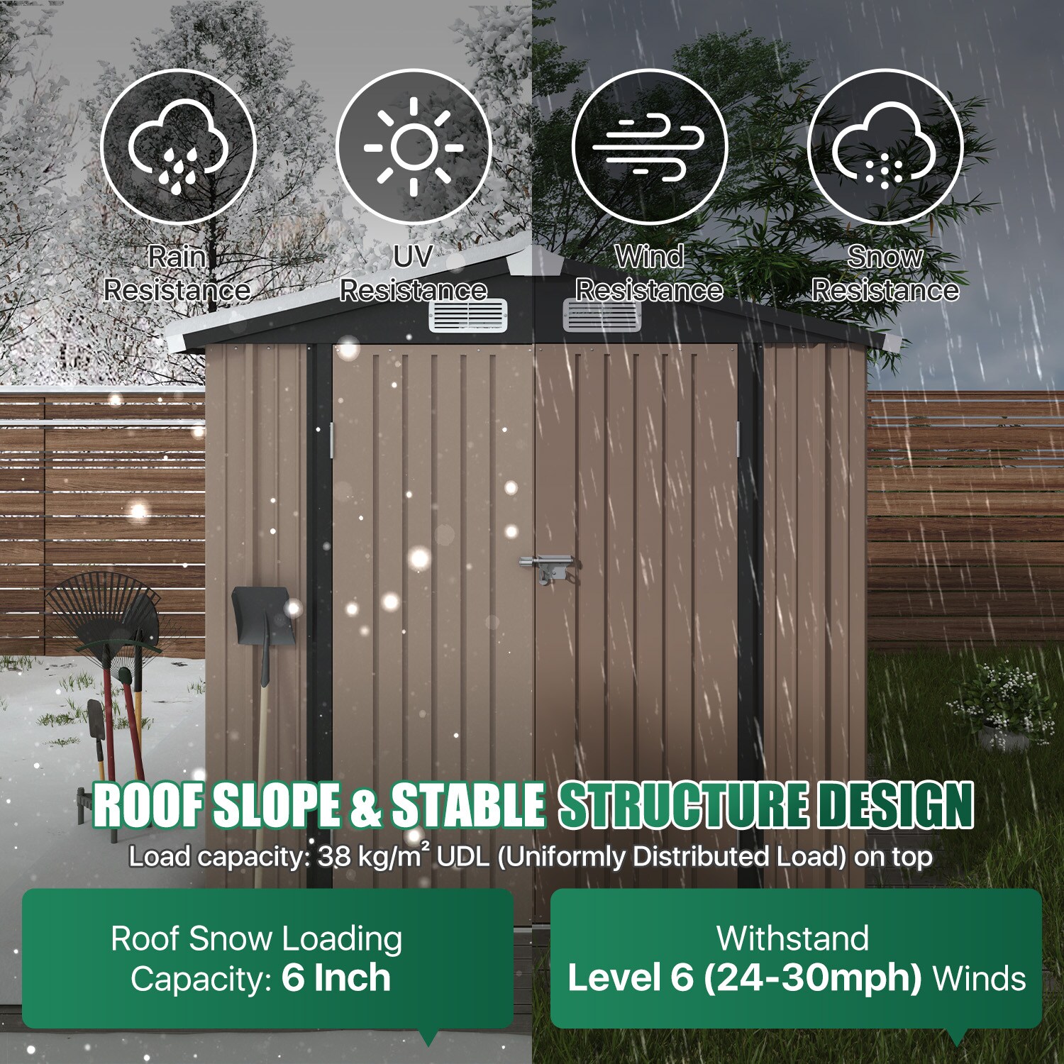 AOXUN ZZSD060401-BR Metal-Storage-Buildings-Sheds - View #6